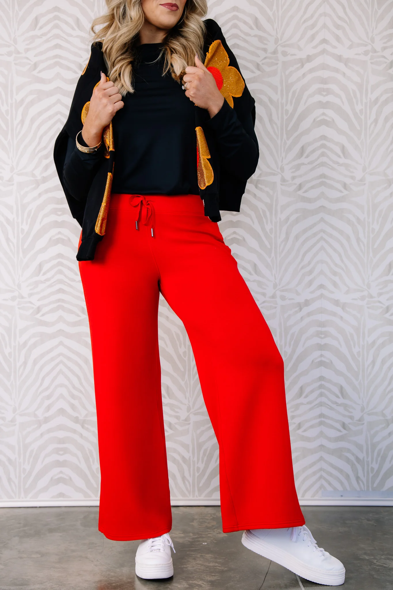 SPANX Airessentials Petite Spanx Red Wide Leg Pant - Image 4