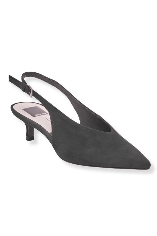 Dolce Vita Alenna Sling Back Onyx Suede Heels - Image 6