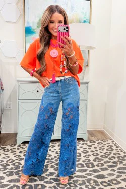 Allie Neon Orange Short Sleeve Top