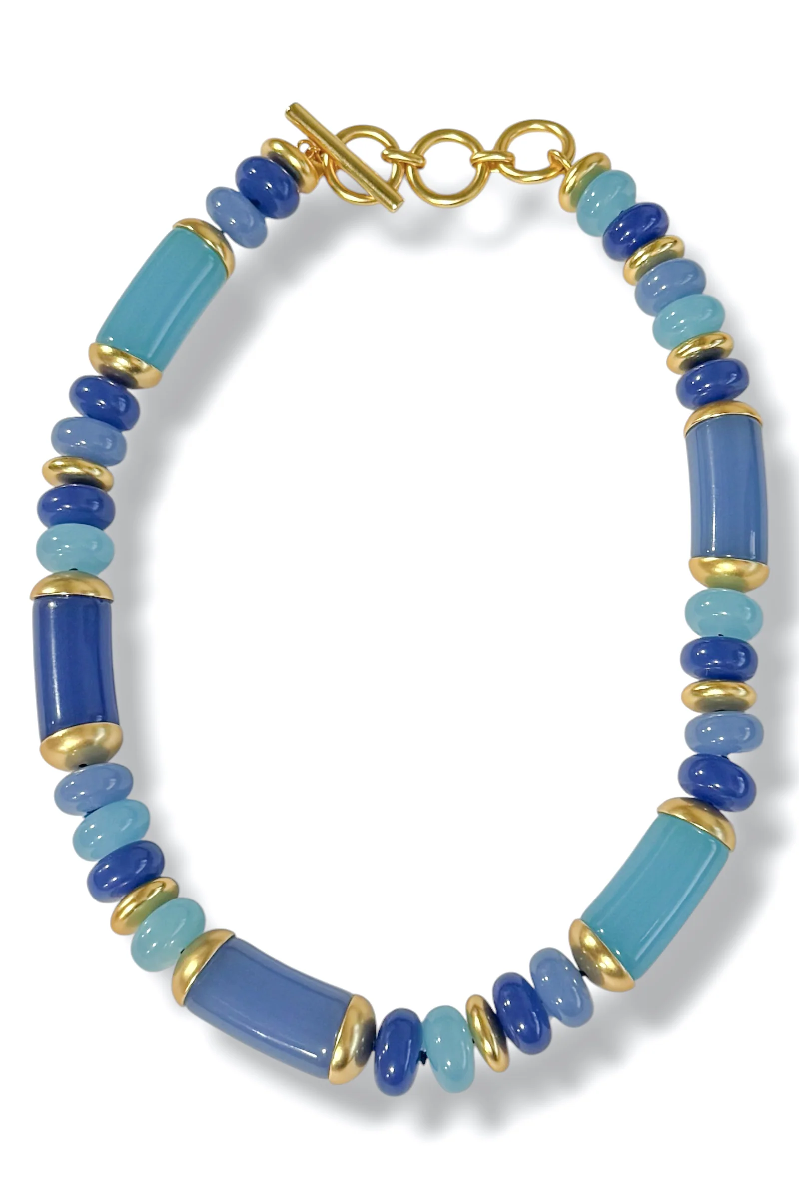 Julie Vos Amalfi Aqua Multi Statement Necklace