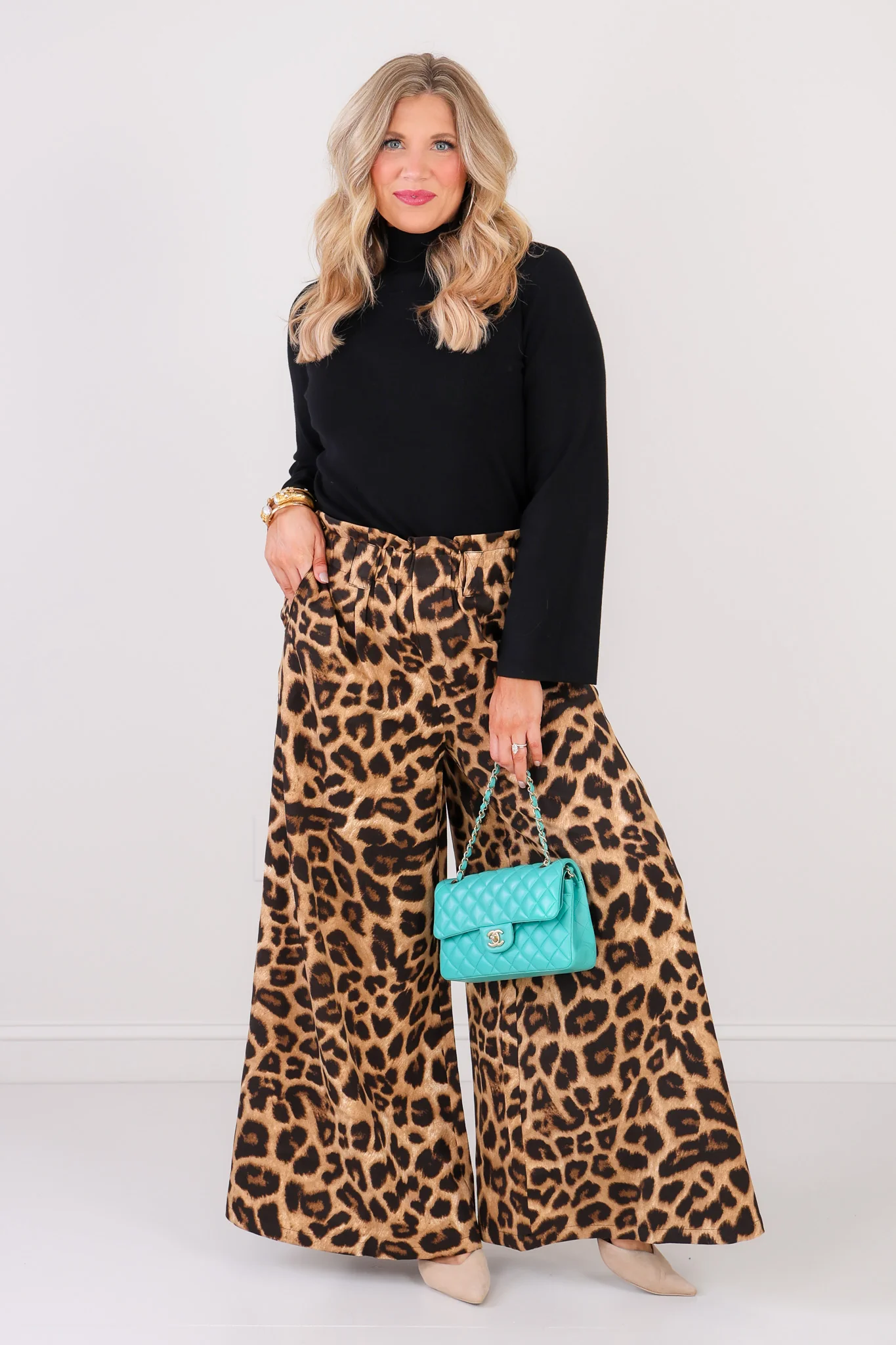 Ann Animal Print Wide Leg Pant