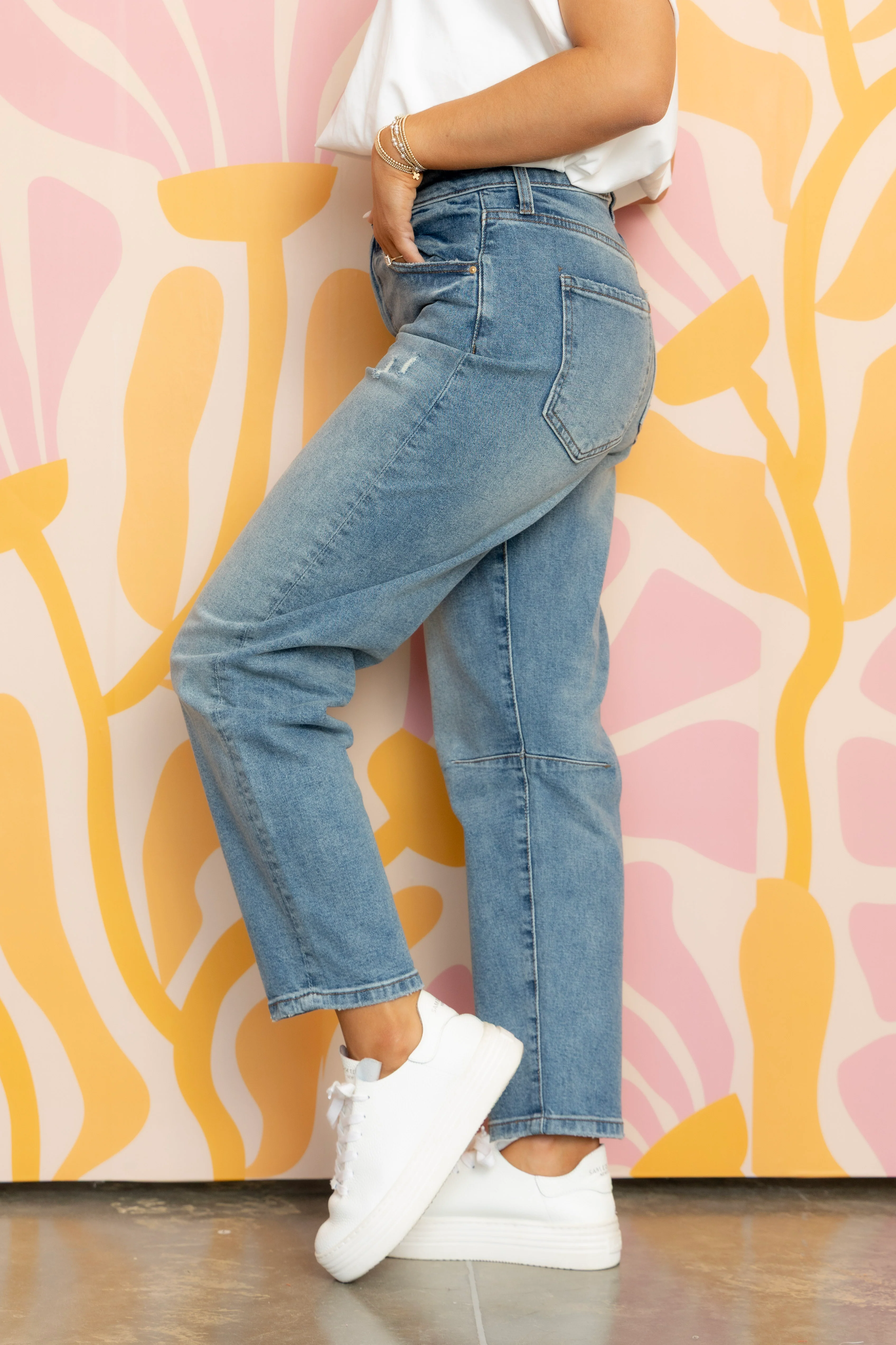 Ashley High Rise Slouchy Barrel Straight Leg Jean - Image 4