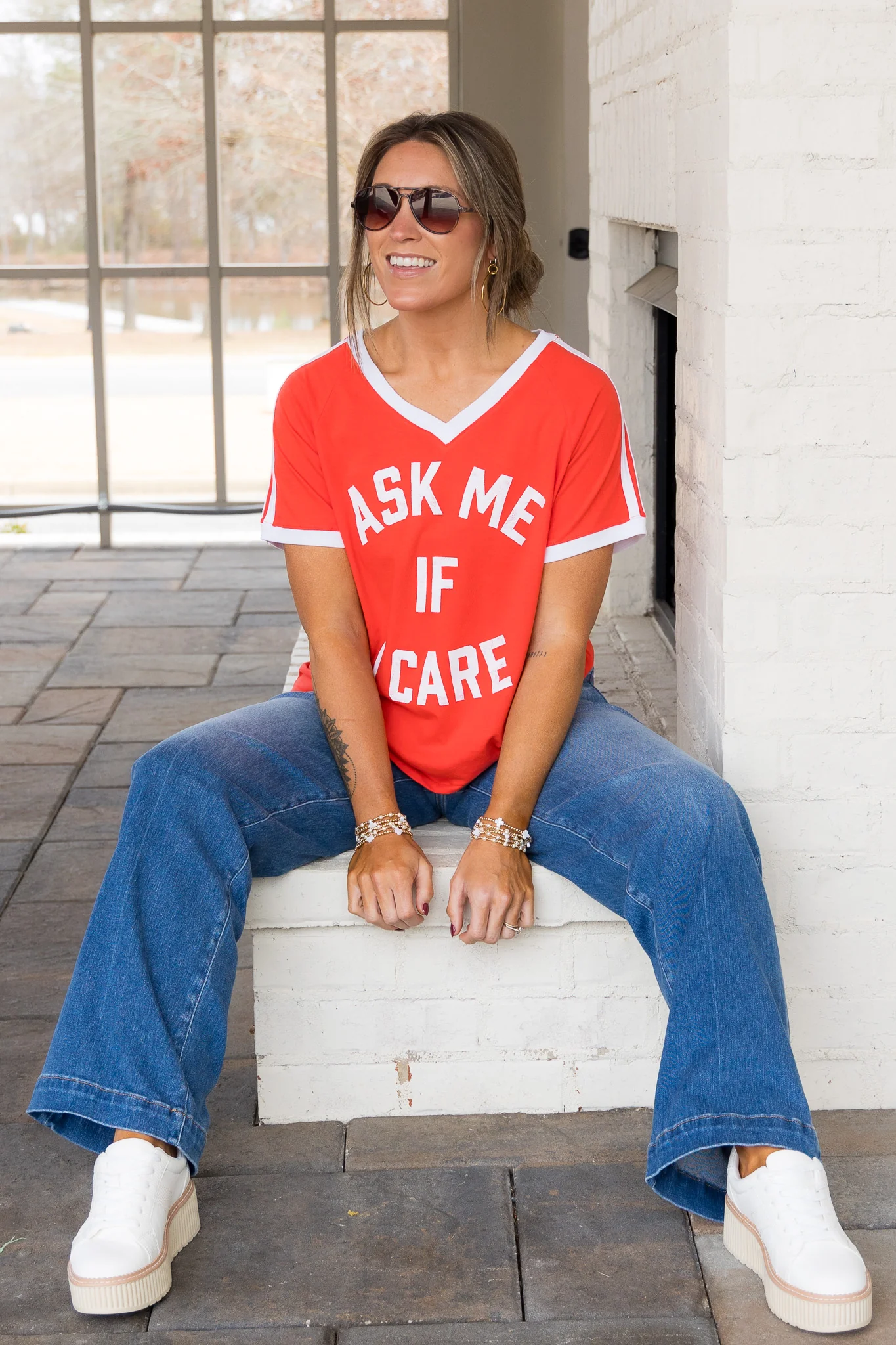 Ask Me If I Care Short Sleeve Club Tee - FINAL SALE - Image 3