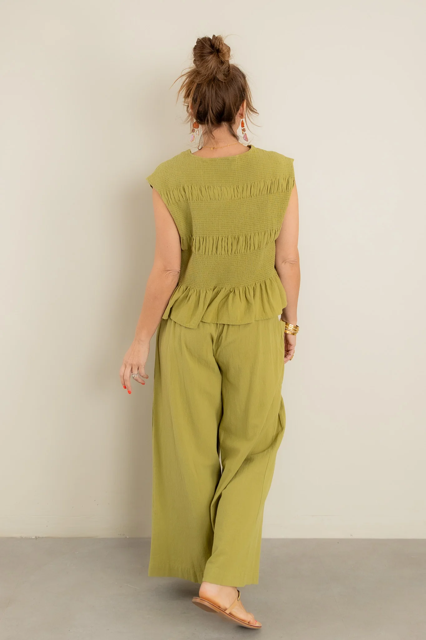 Avocado Smocked Waist Wide Leg Pant - FINAL SALE - Image 4