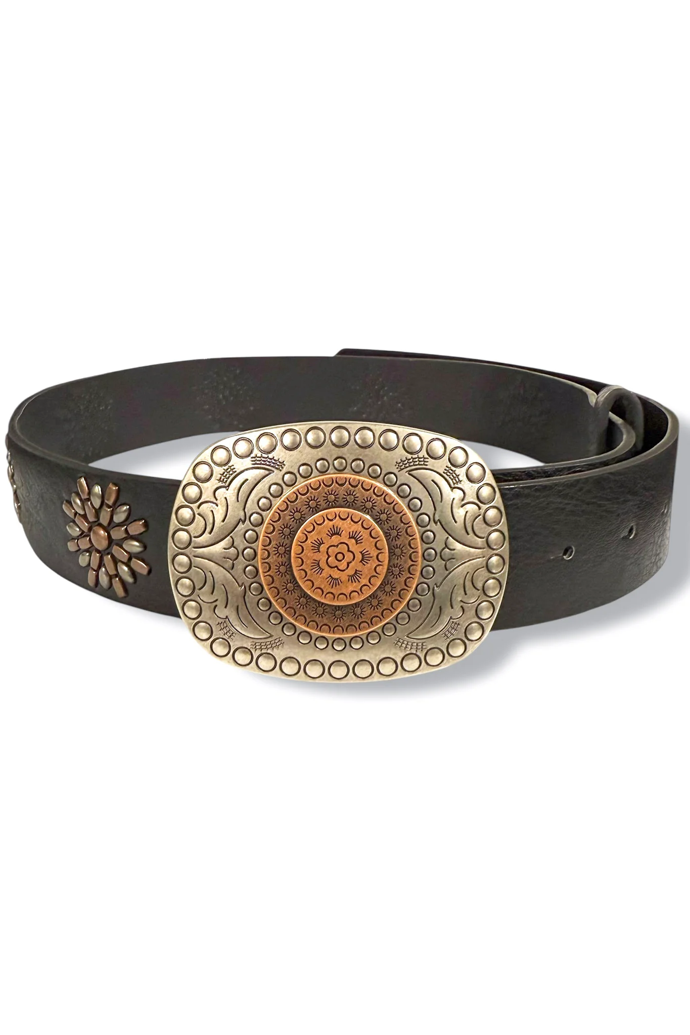 Back To The Past Black Boho Buckle Belt