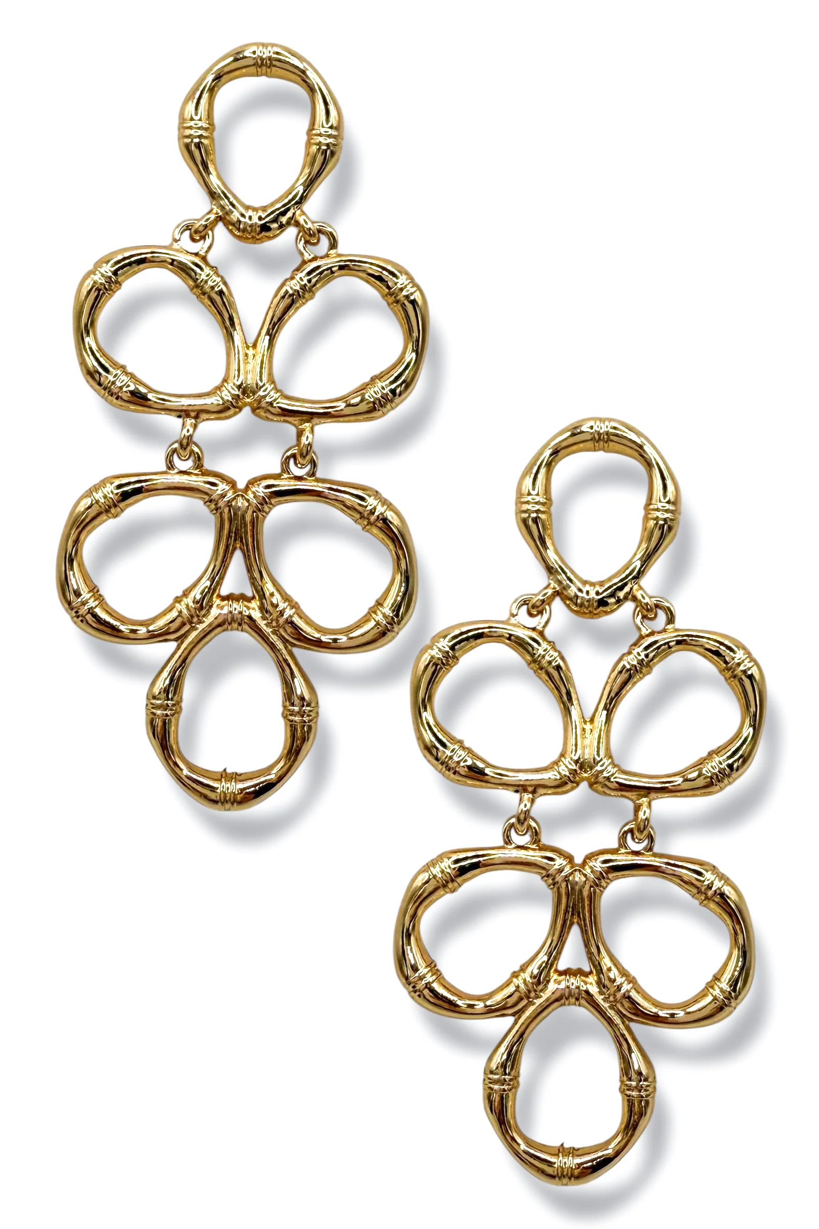 Lisi Gold Bamboo Textured Earrings