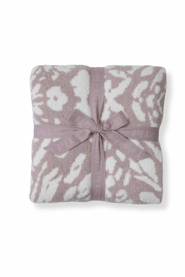 Barefoot Dreams Dusty Mauve Fauna Leopard Throw Blanket