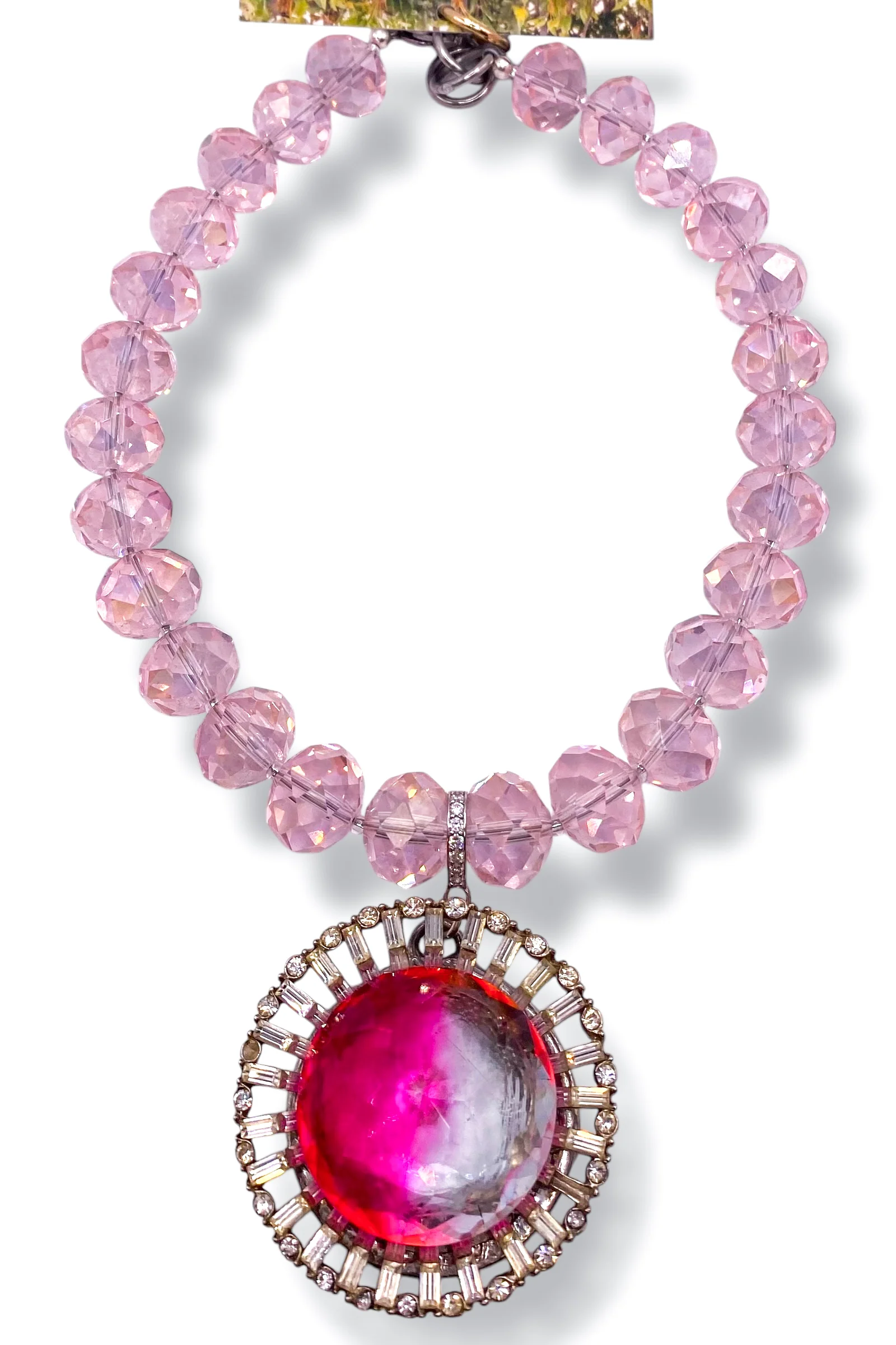 Rockstar In Rome Bicolor Brooch Iridescent Chandelier Crystal Necklace