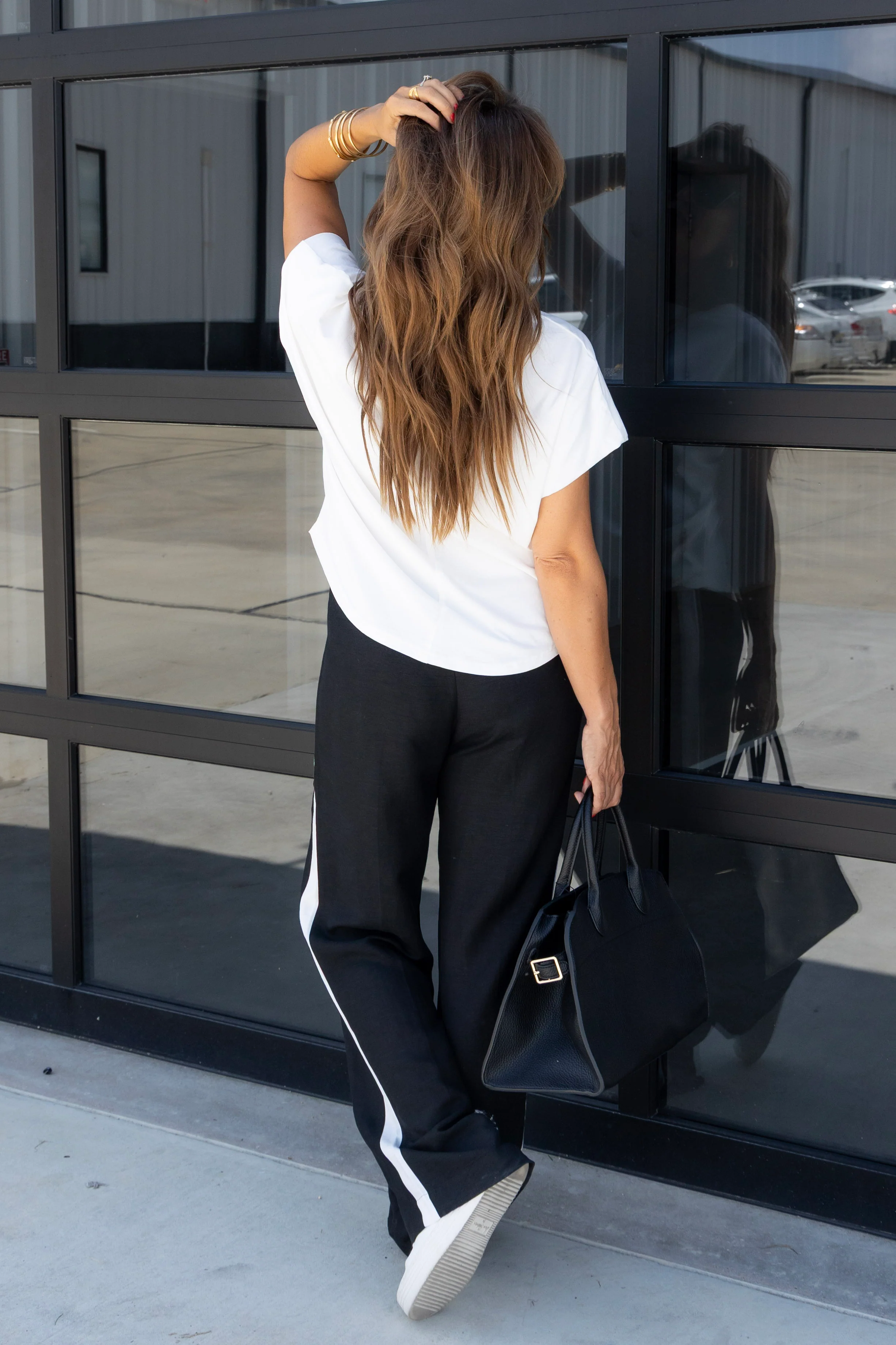 SANCTUARY Black Striped Wide Leg Pant *Final Sale* - Image 4