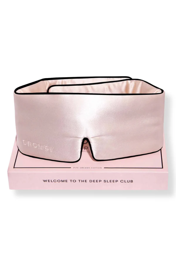 DROWSY Black Pink Pipe Dreams Silk Sleep Mask