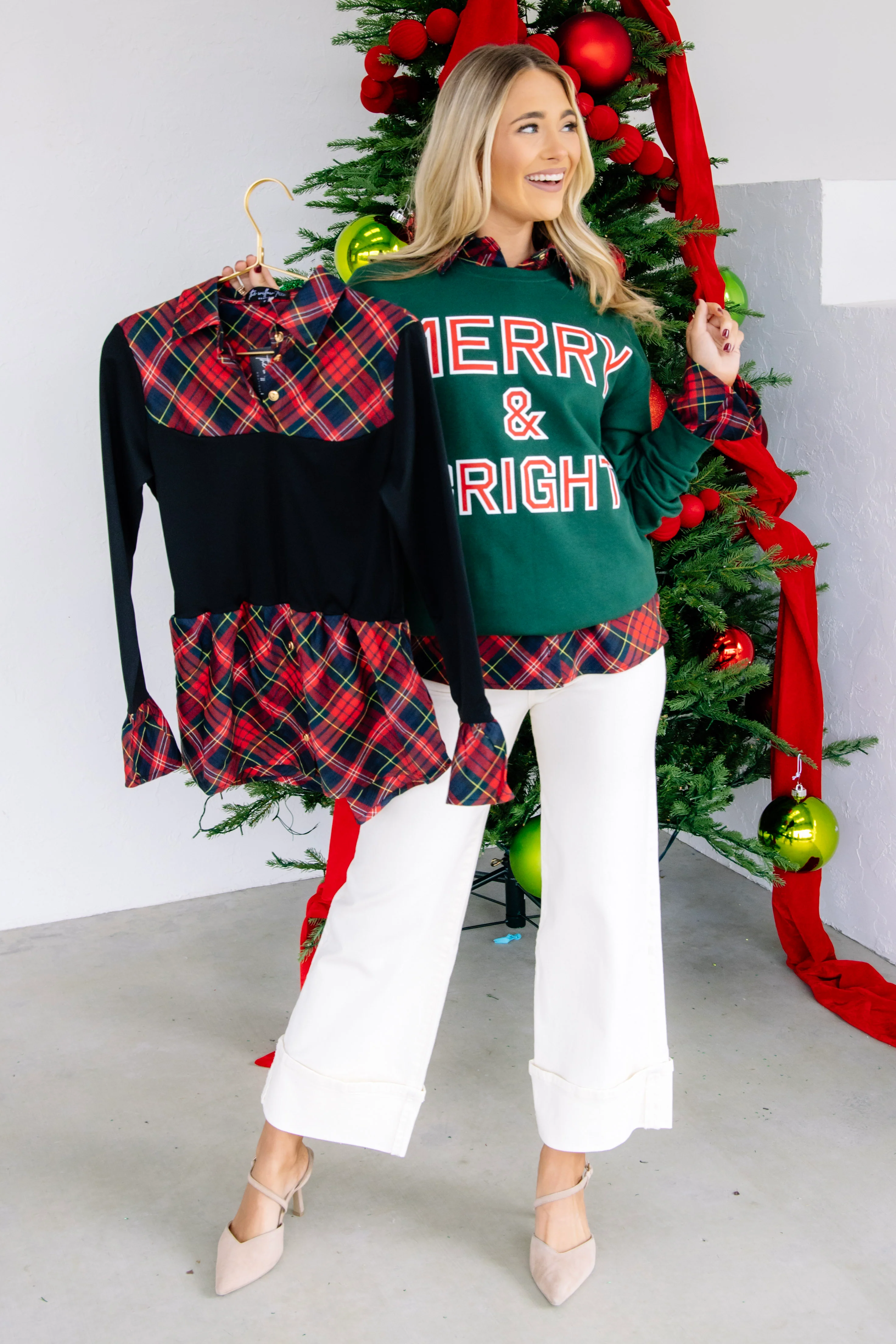 TWT Black & Plaid Long Sleeve Undershirt - Image 4