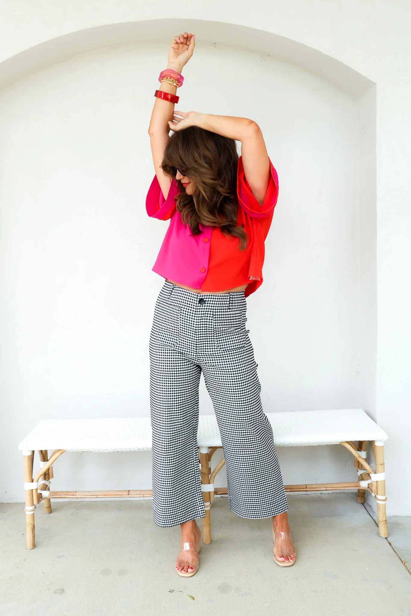 Taking My Time Black Gingham Straight Leg Pant - Image 4