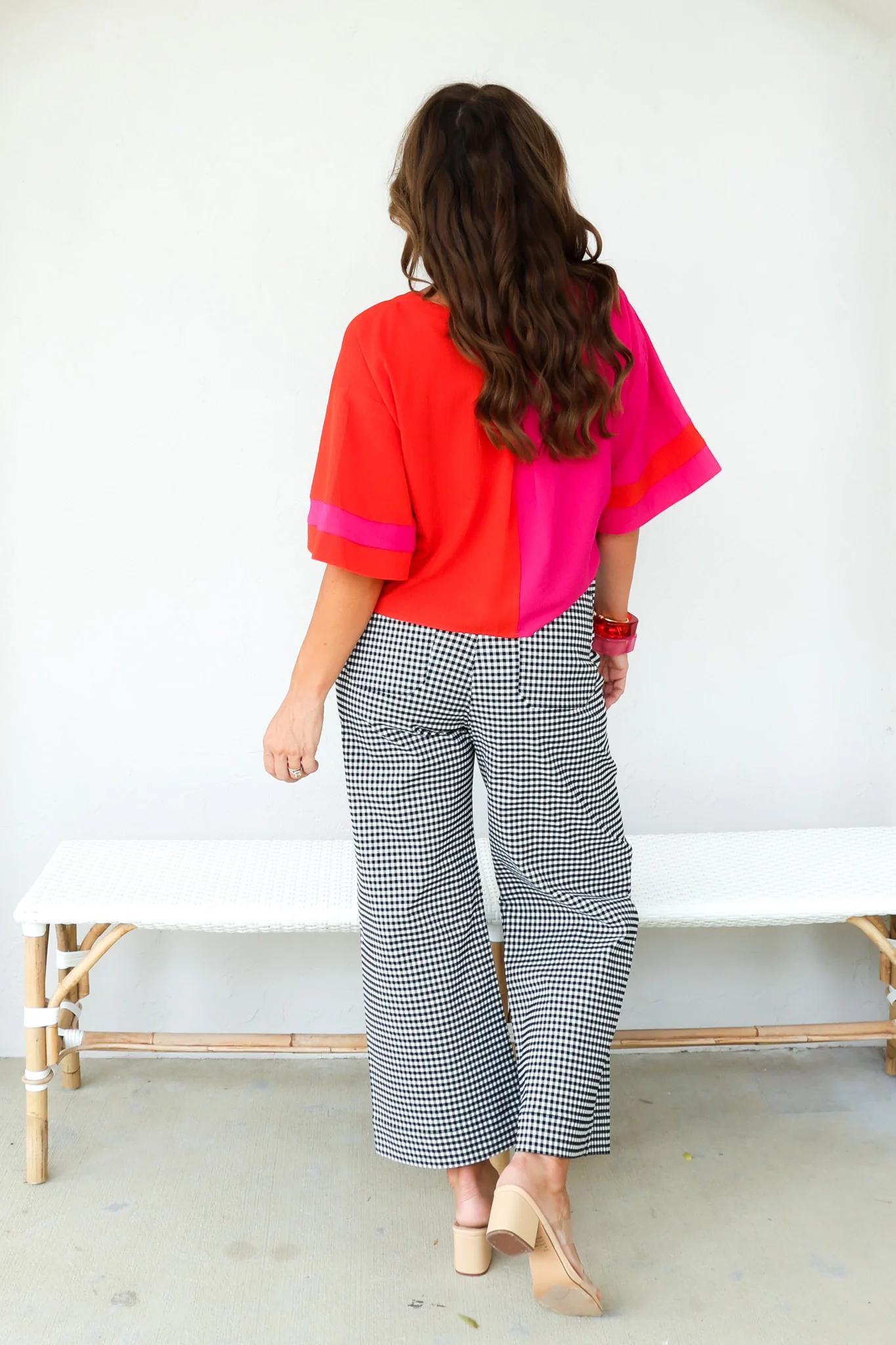 Taking My Time Black Gingham Straight Leg Pant - Image 6
