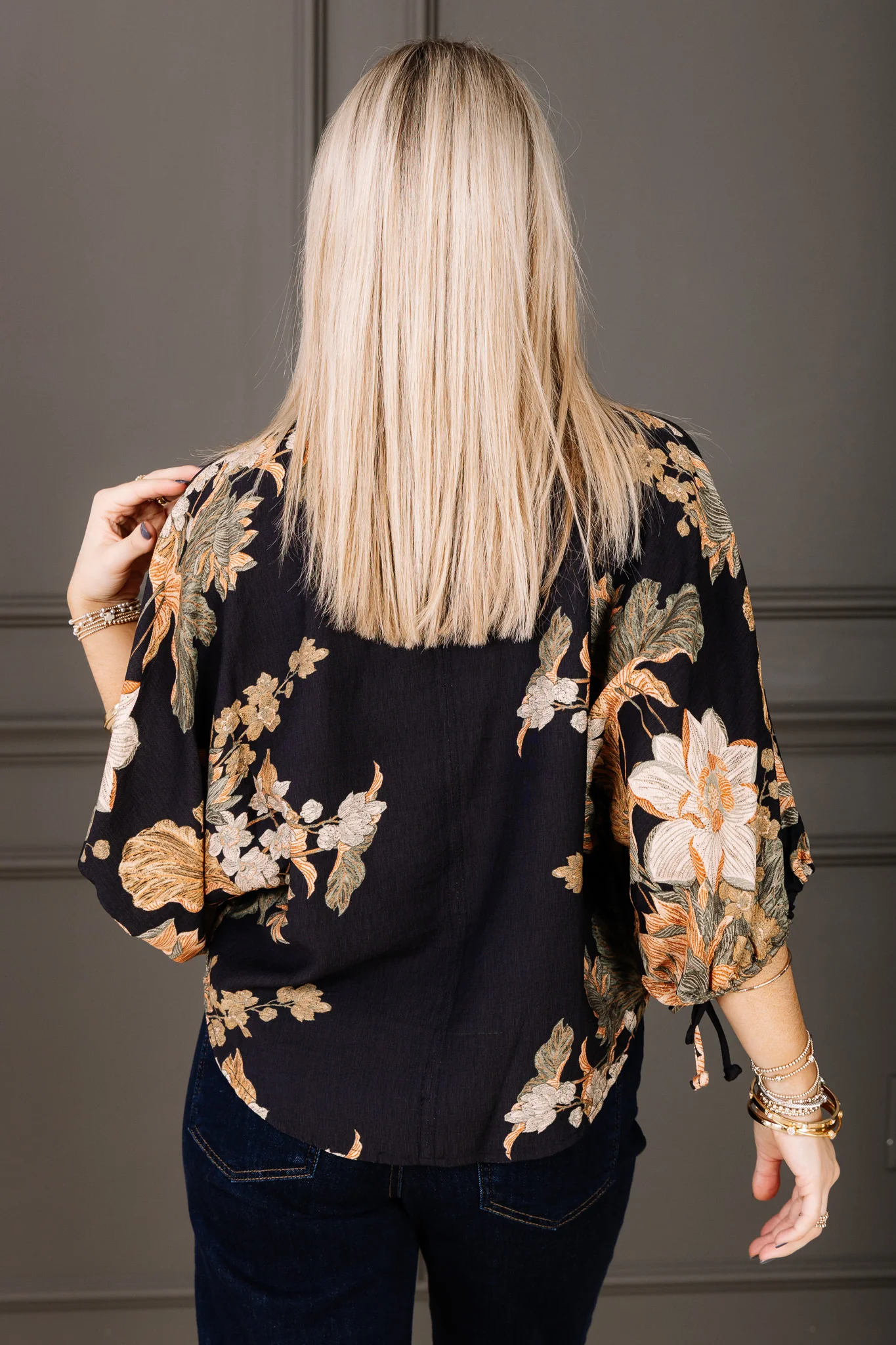 Highly of You Black Floral Short Sleeve Top - Image 5