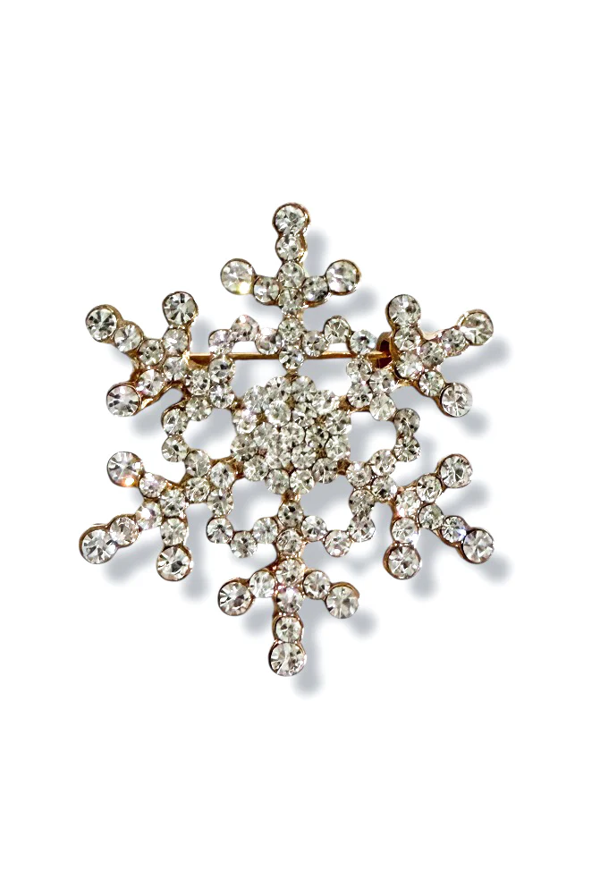 DOORBUSTER Falling Snowflakes Gold Brooch