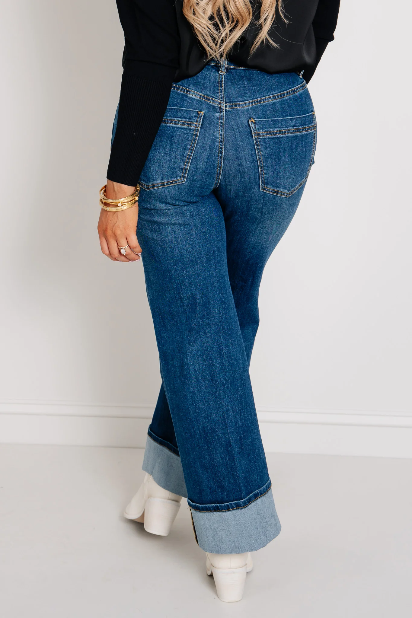 Tribal Brooke Antique Blue Palazzo Cuffed Jean - Image 4