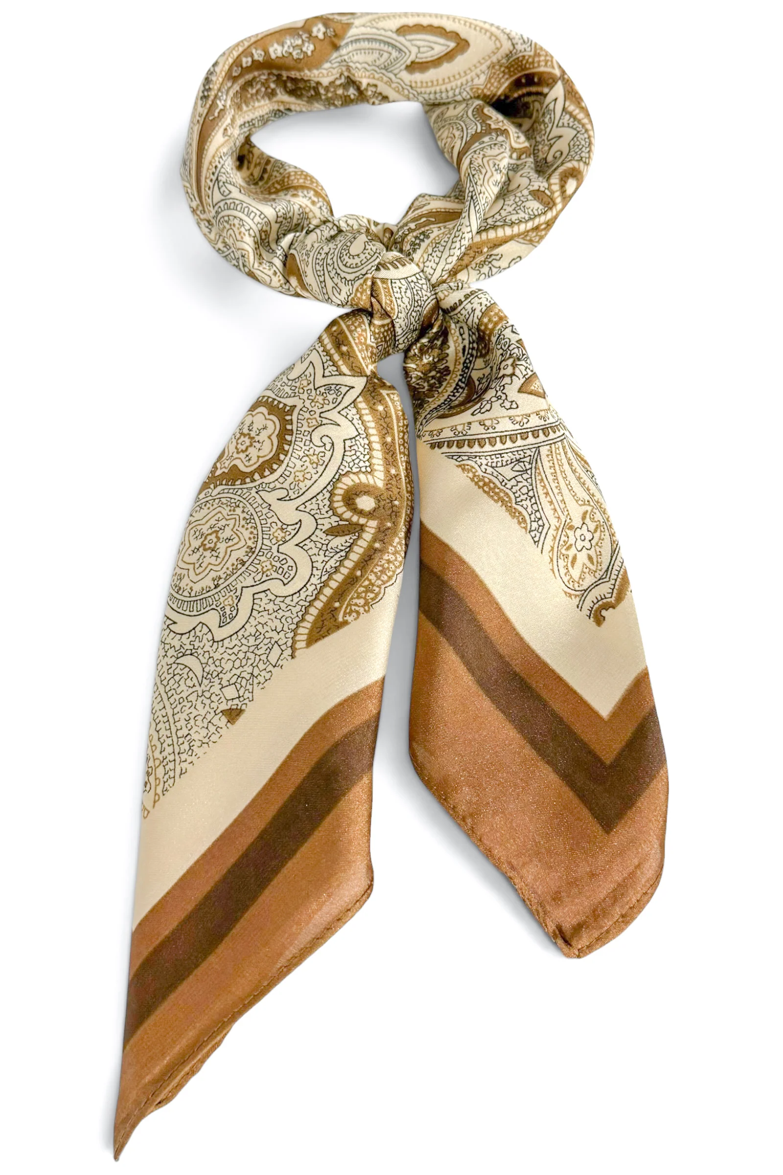 Brodie Brown and Beige Paisley Square Scarf