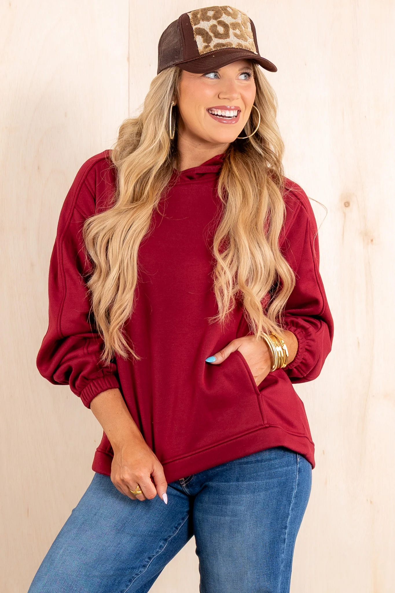 Fall Escape Red Velvet Long Sleeve Hoodie - Image 4