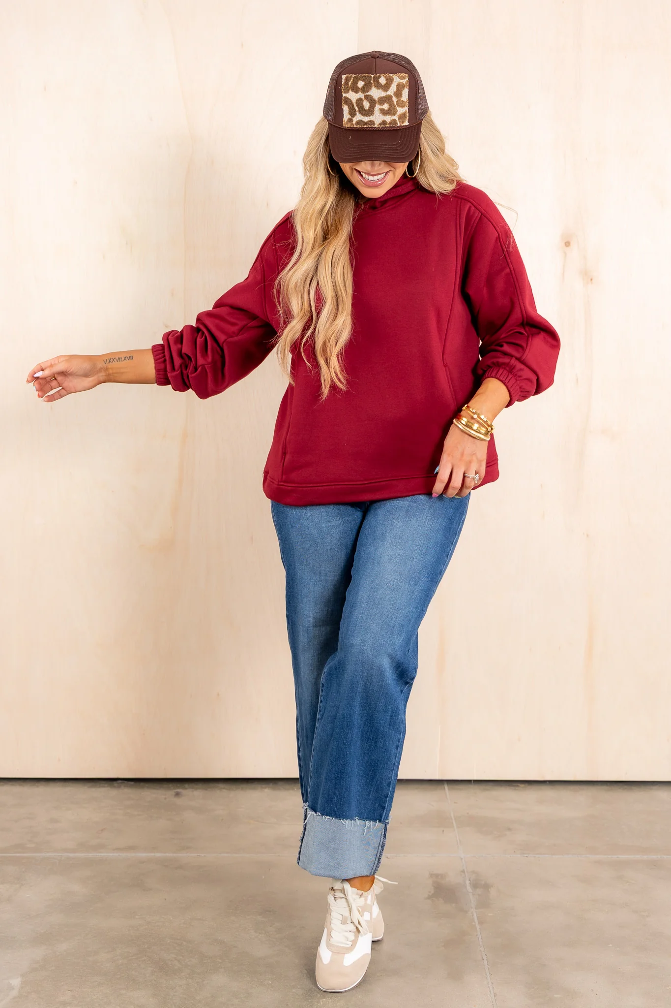 Fall Escape Red Velvet Long Sleeve Hoodie - Image 5