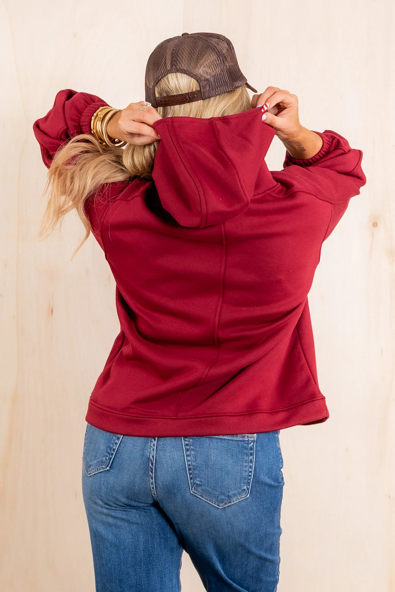 Fall Escape Red Velvet Long Sleeve Hoodie - Image 6