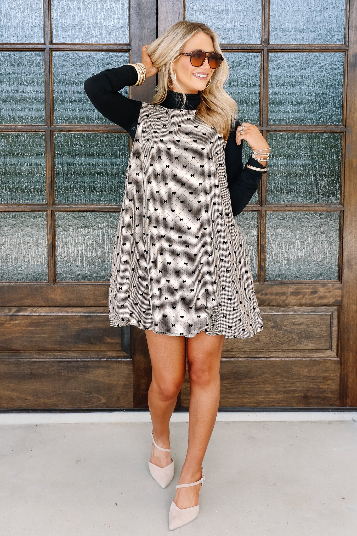 Marie Brown Sleeveless Bubble Mini Dress - Image 4