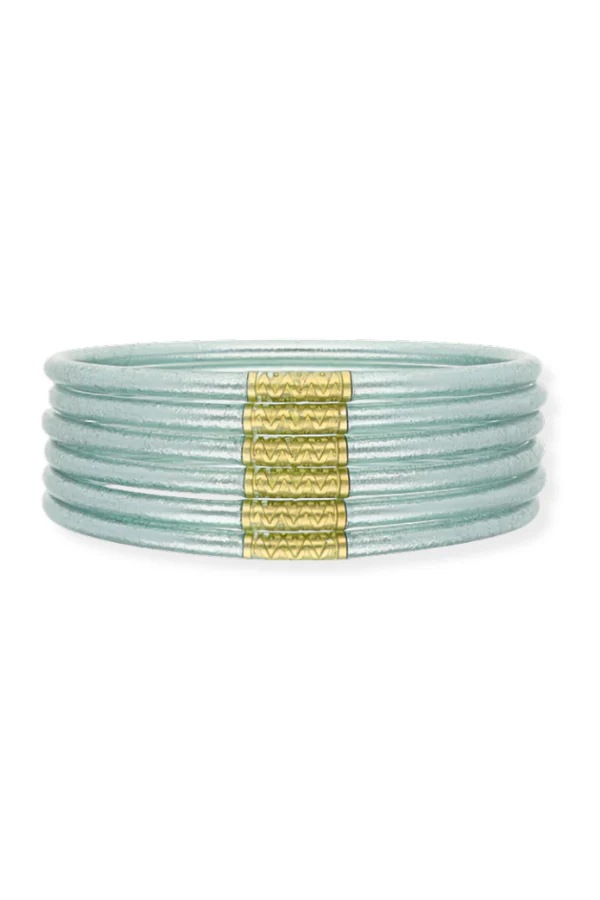 BudhaGirl Mint Lumine All Weather Bangle Bracelet (Set of 6)