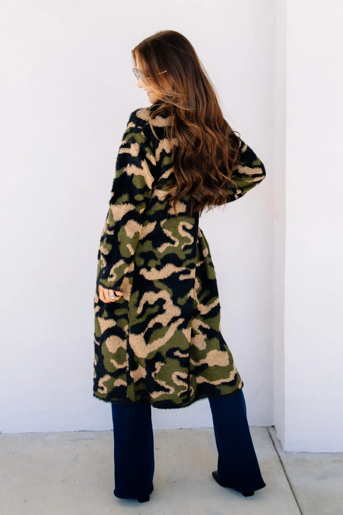 Everly Green Camouflage Long Sleeve Cardigan - Image 6