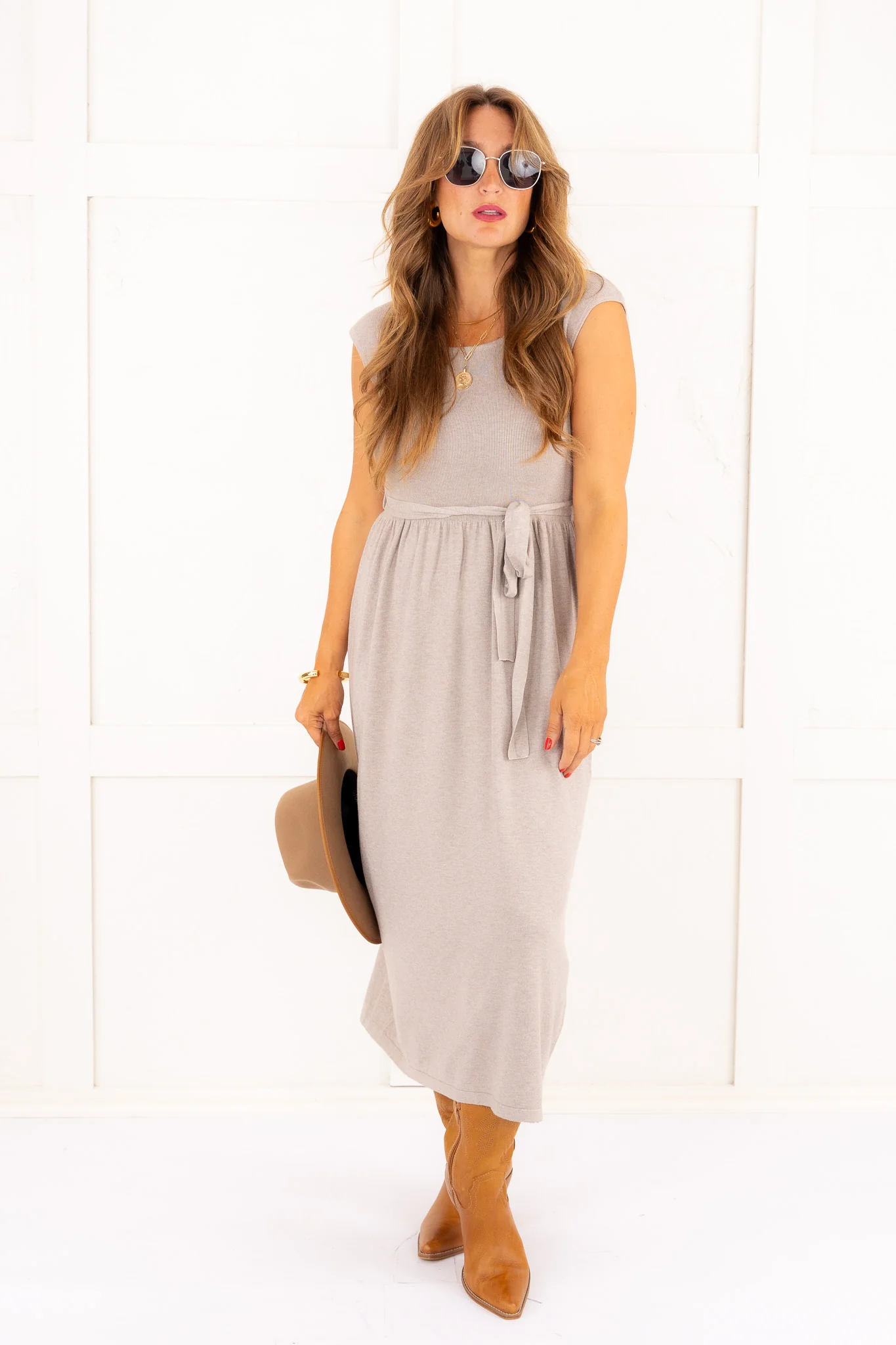 Piece Of Me Midi Sweater Dress - Khaki - FINAL SALE - Image 2