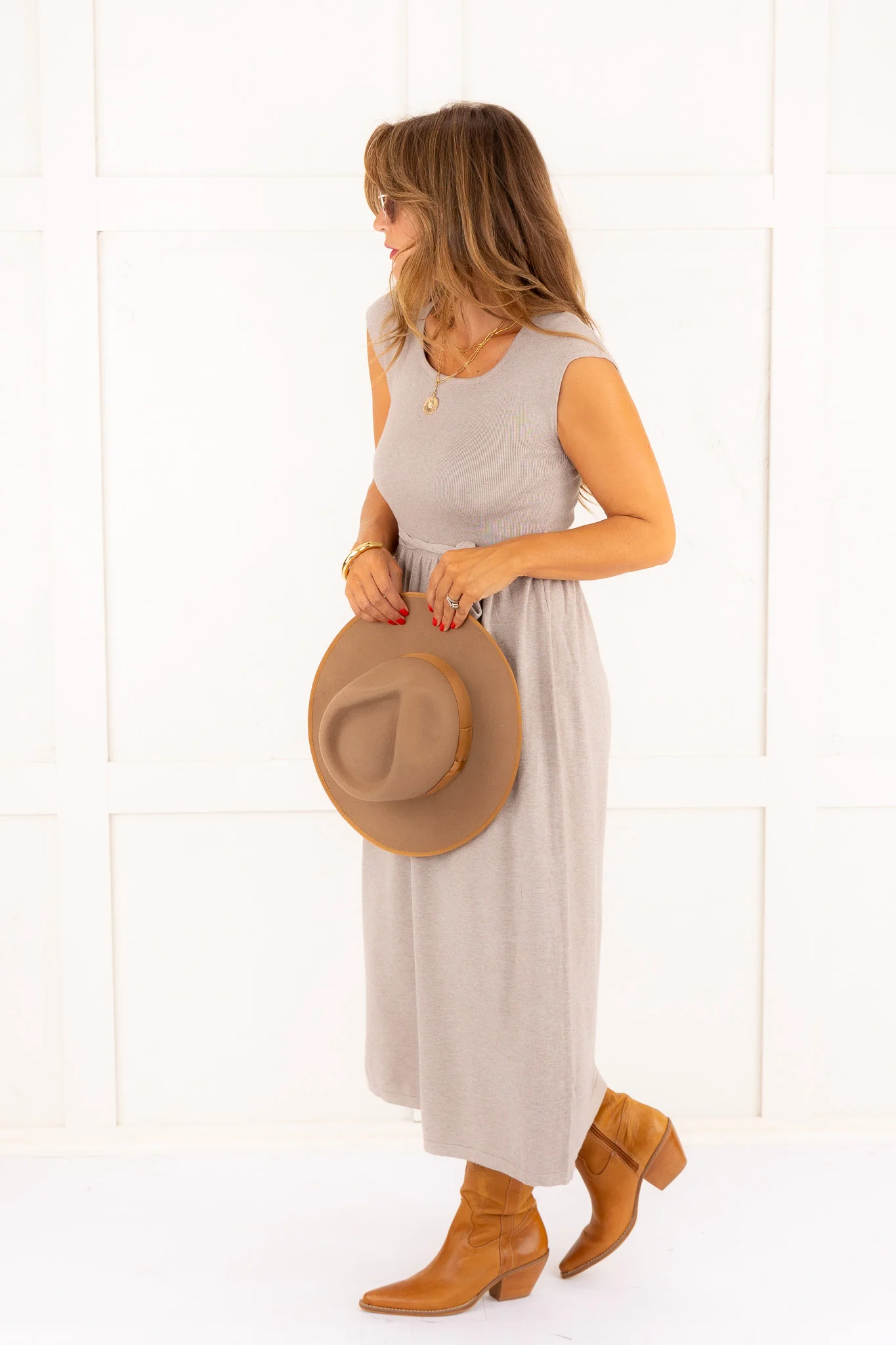 Piece Of Me Midi Sweater Dress - Khaki - FINAL SALE - Image 5