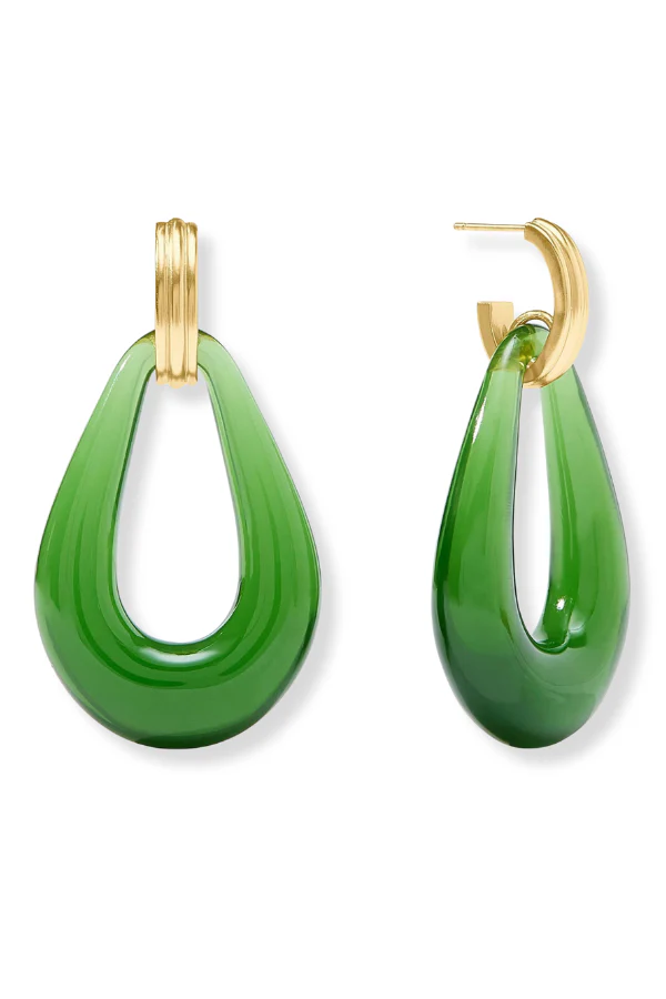 Julie Vos Carnaby Palmetto Green Doorknocker Earrings