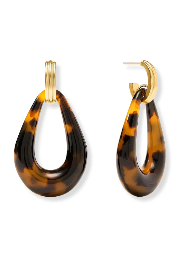 Julie Vos Carnaby Tortoiseshell Doorknocker Earrings