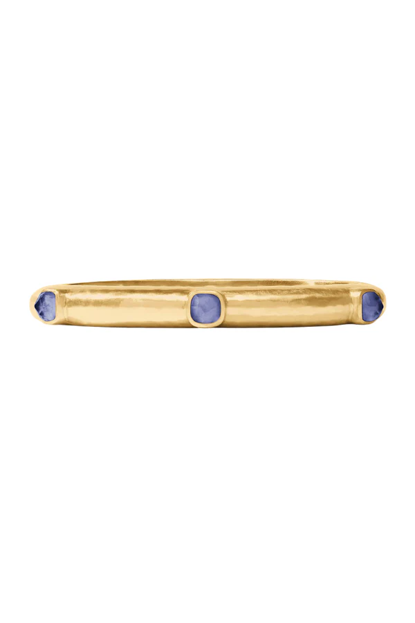 Julie Vos Catalina Iridescent Tanzanite Blue Hinge Bangle Bracelet