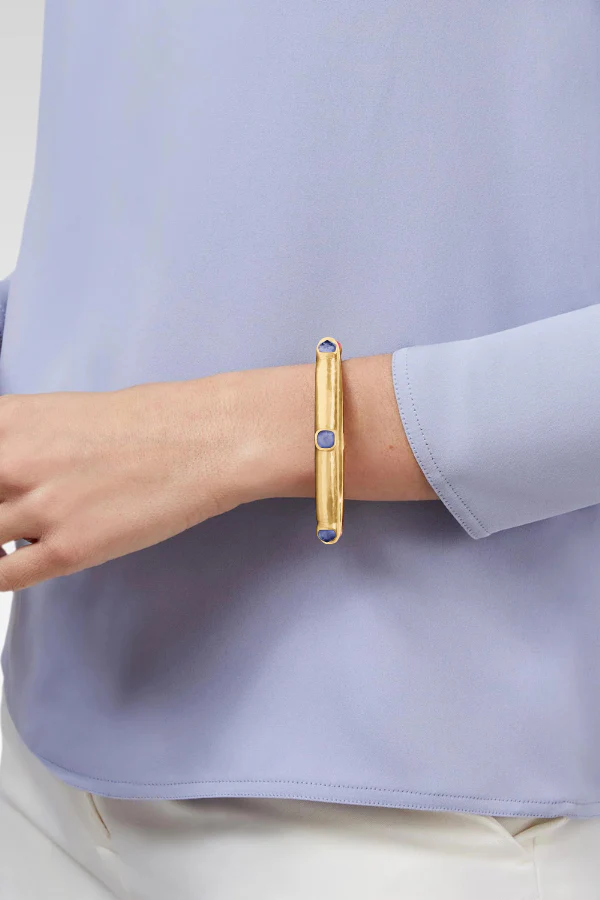 Julie Vos Catalina Iridescent Tanzanite Blue Hinge Bangle Bracelet - Image 2