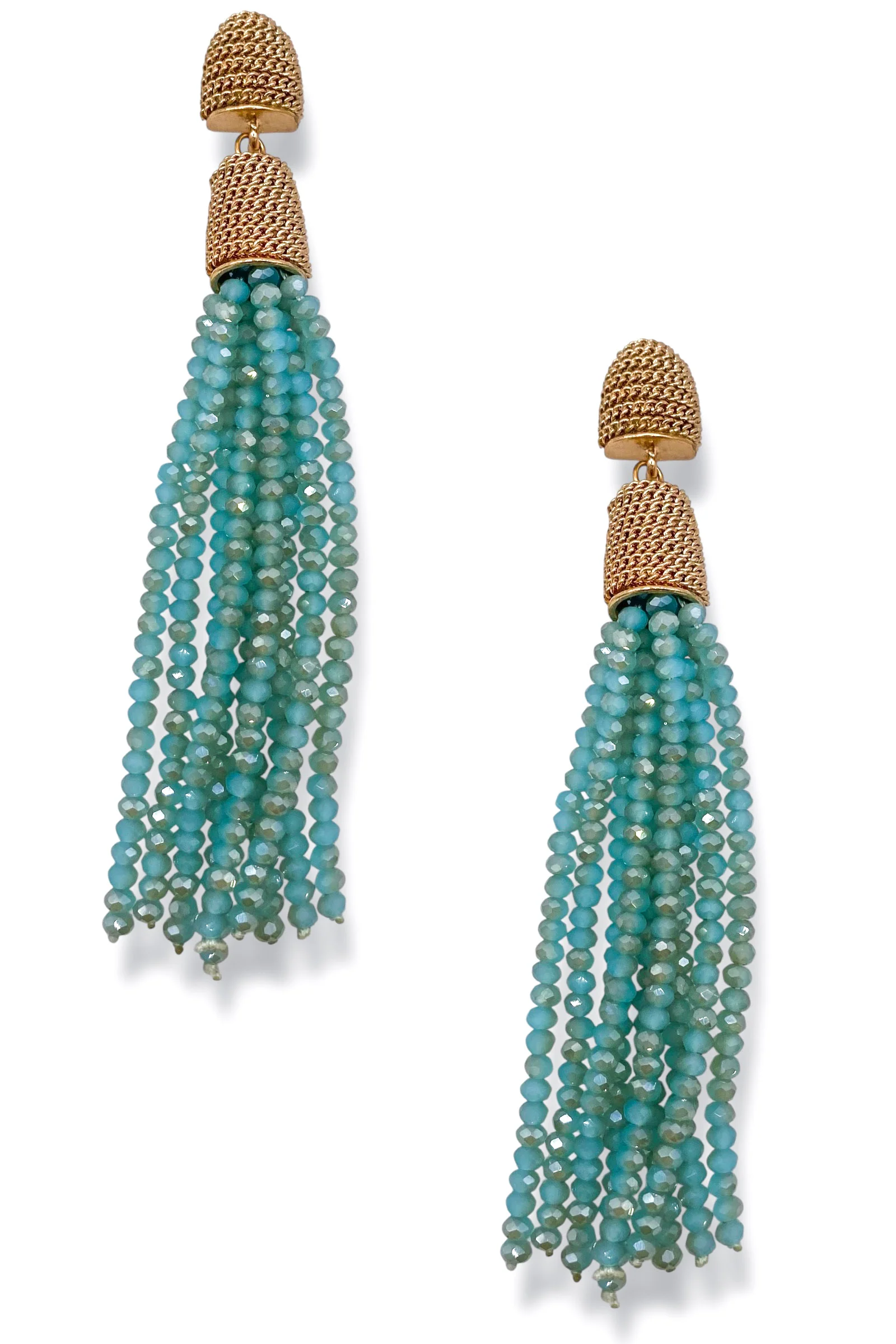 Hold Up Glass Bead Tassel Earrings *Final Sale*