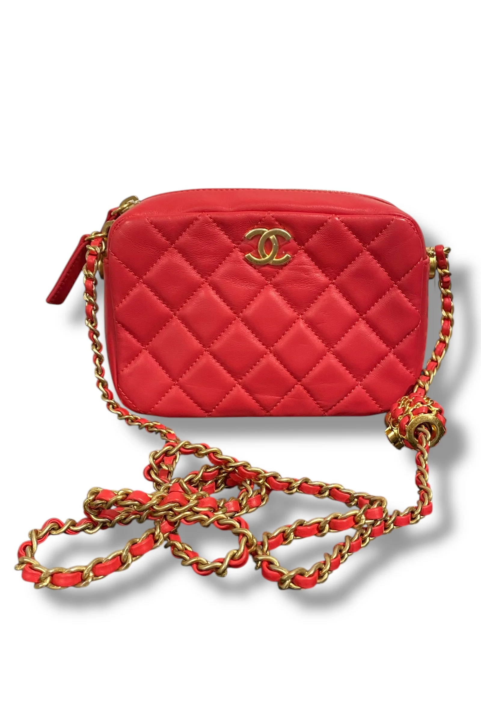 Chanel Pearl Crush Camera Case Quilted Lambskin Small