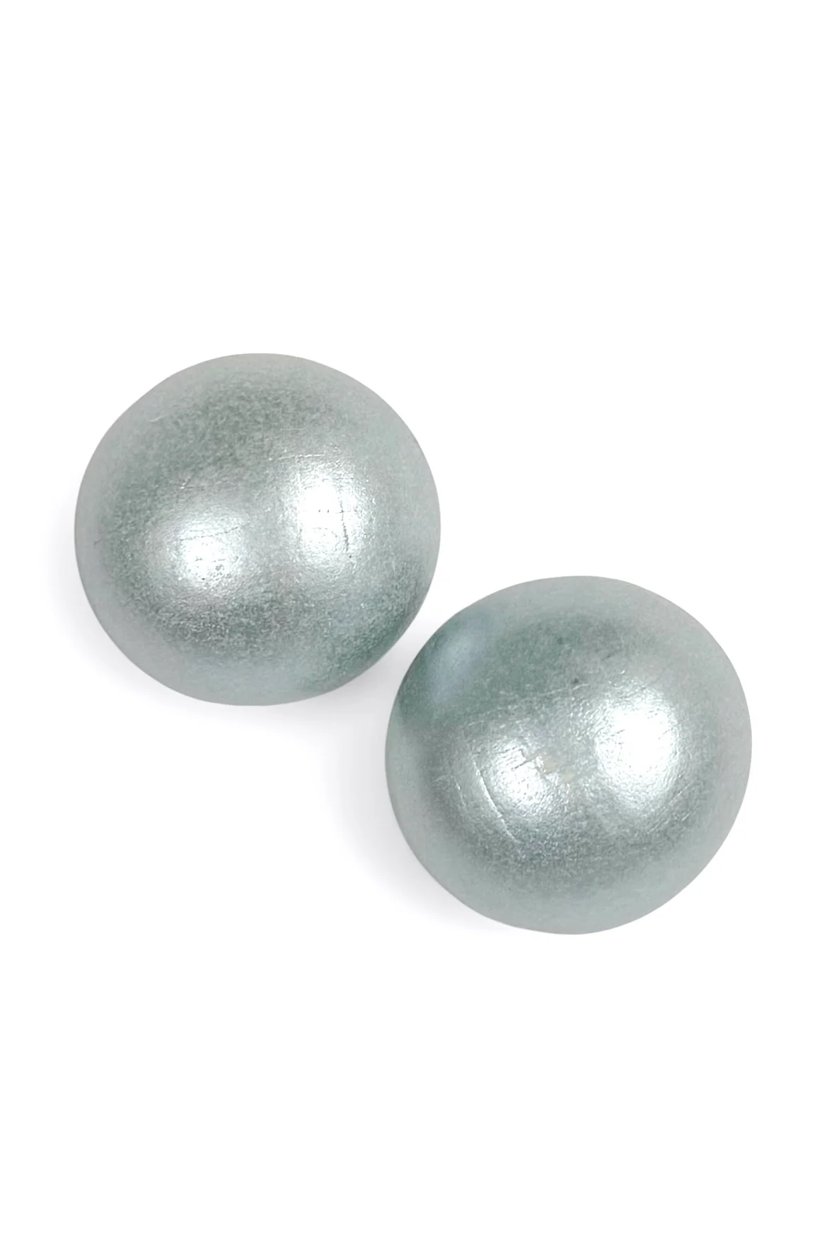 Charming Teal Pearlescent Wood Earrings