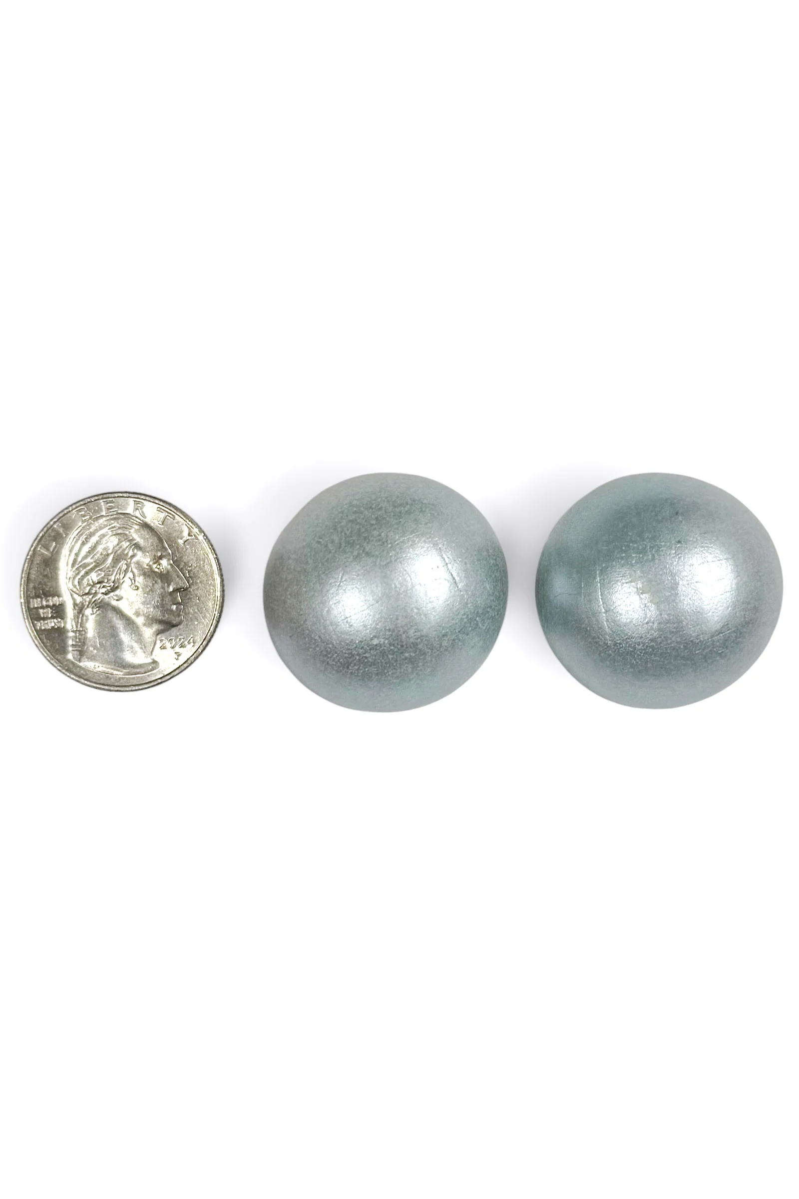 Charming Teal Pearlescent Wood Earrings - Image 2