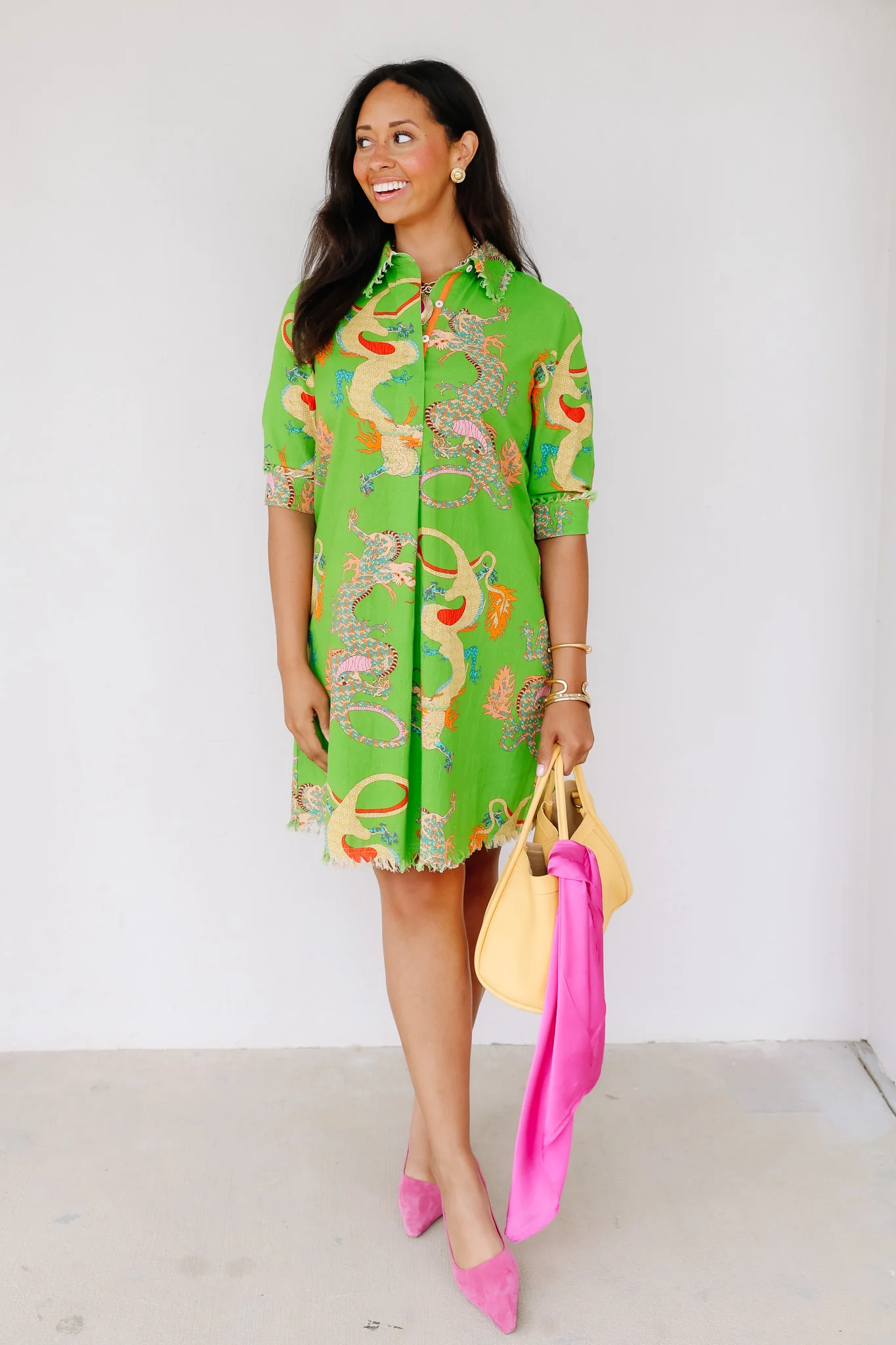Chatham Green Popover 3/4 Sleeve Mini Dress - Image 4