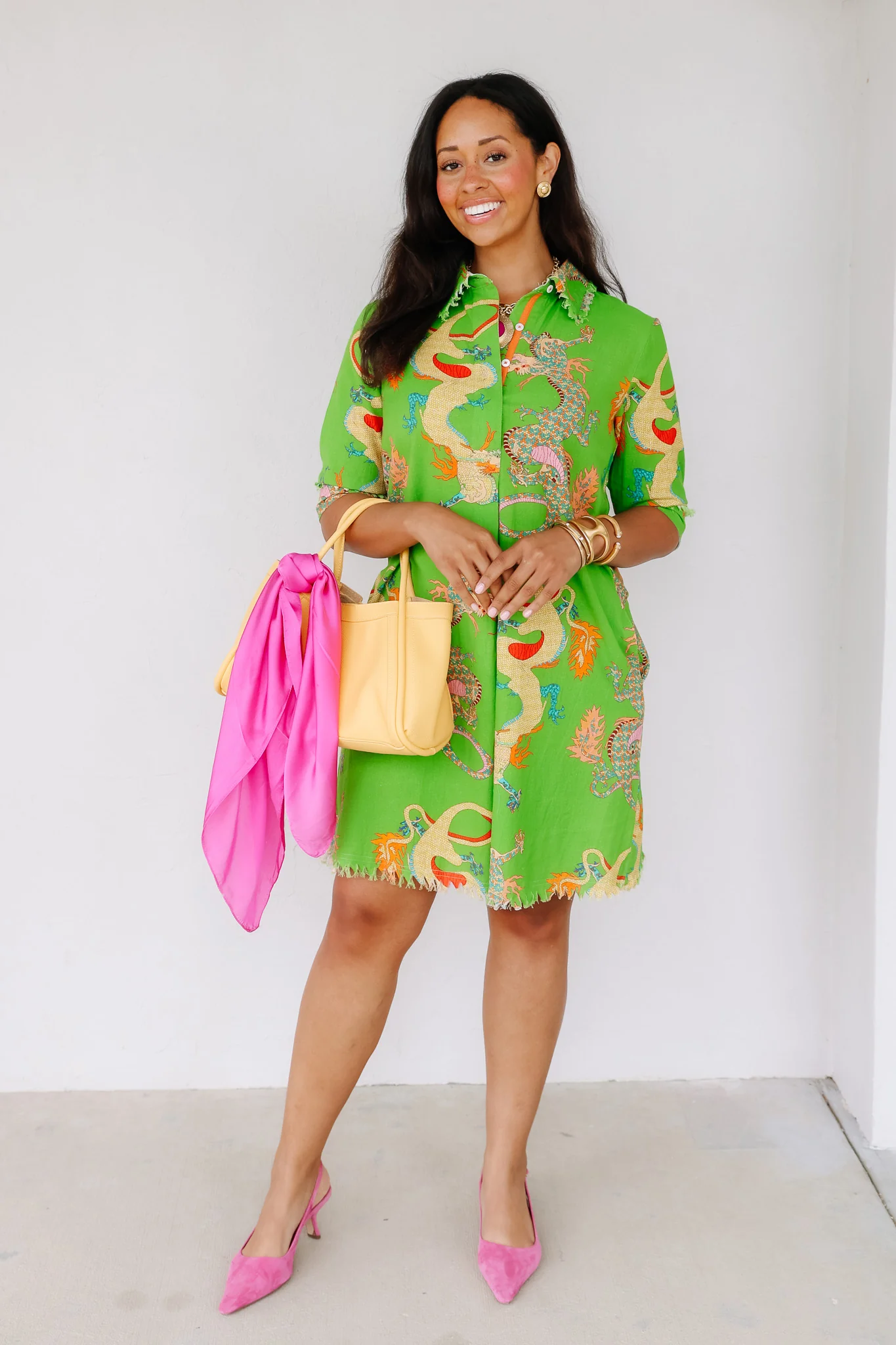 Chatham Green Popover 3/4 Sleeve Mini Dress - Image 5