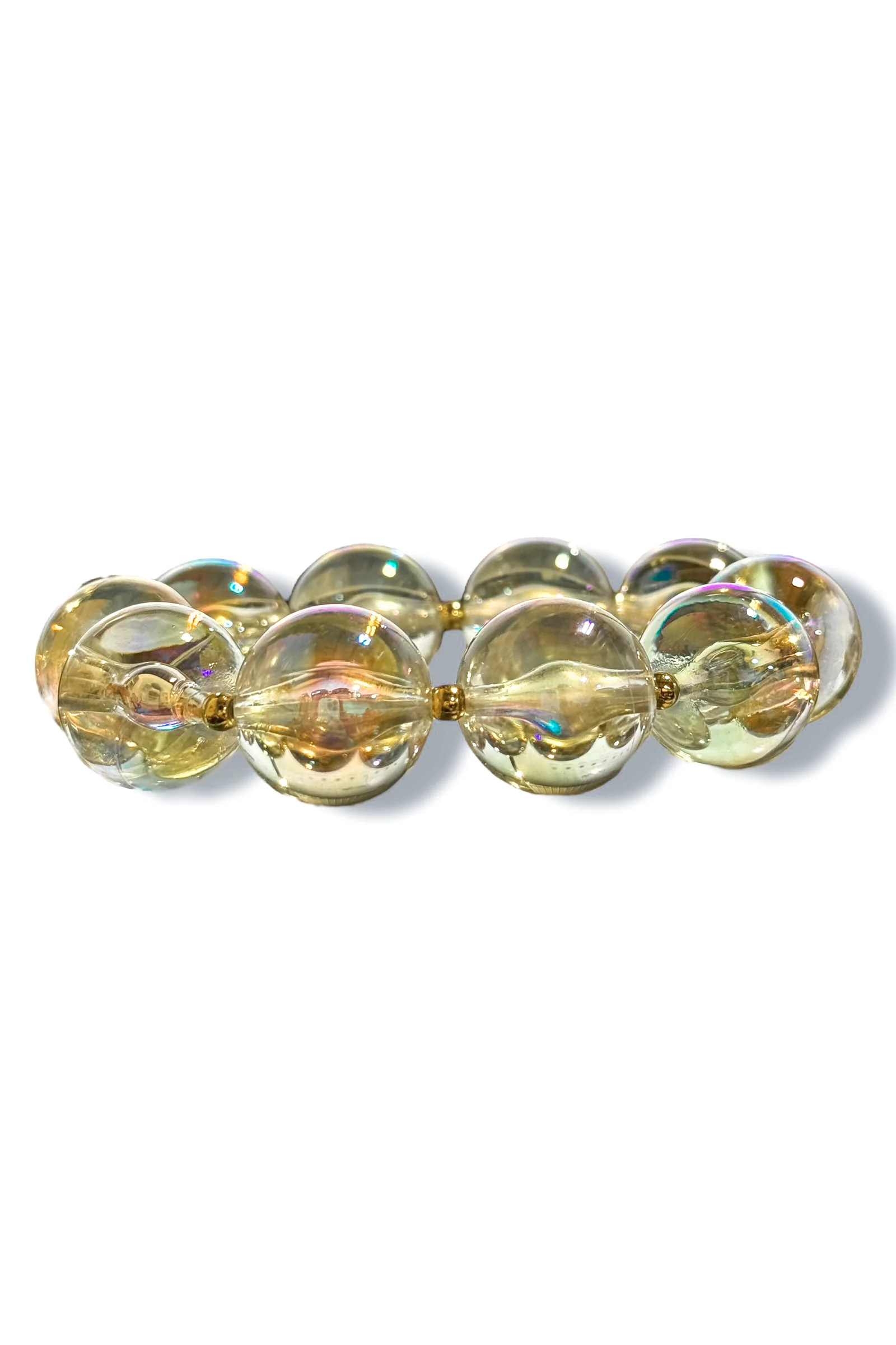 On A High Clear Beaded Bracelet
