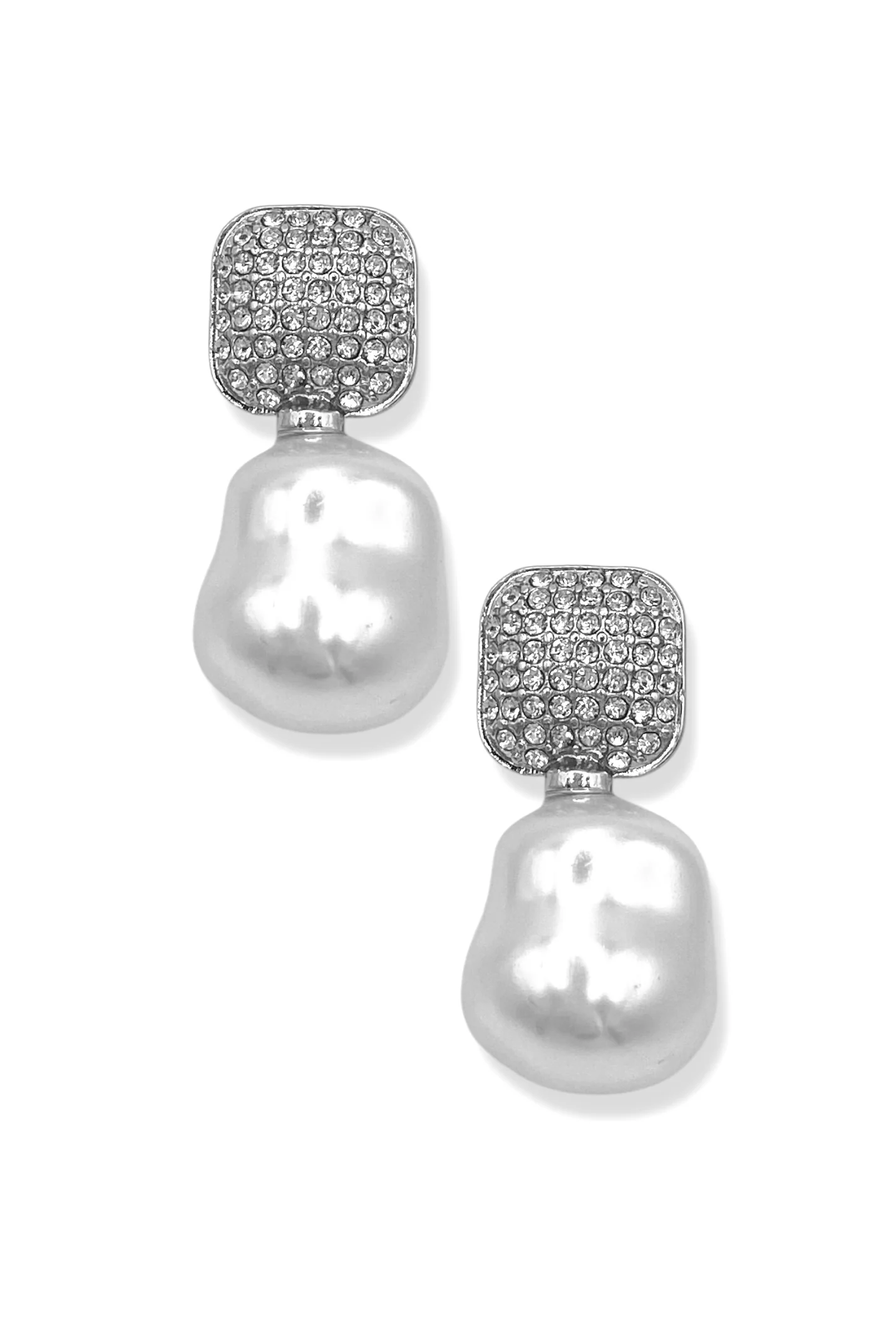 High Standards Silver Pave and Pearl Earrings *Final Sale*
