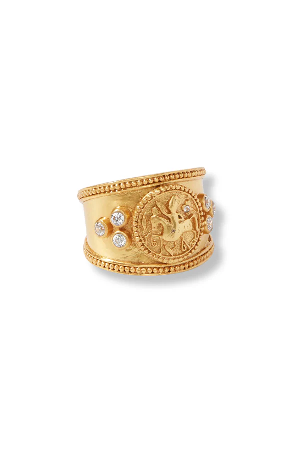 Julie Vos Coin Size 8 Crest Ring