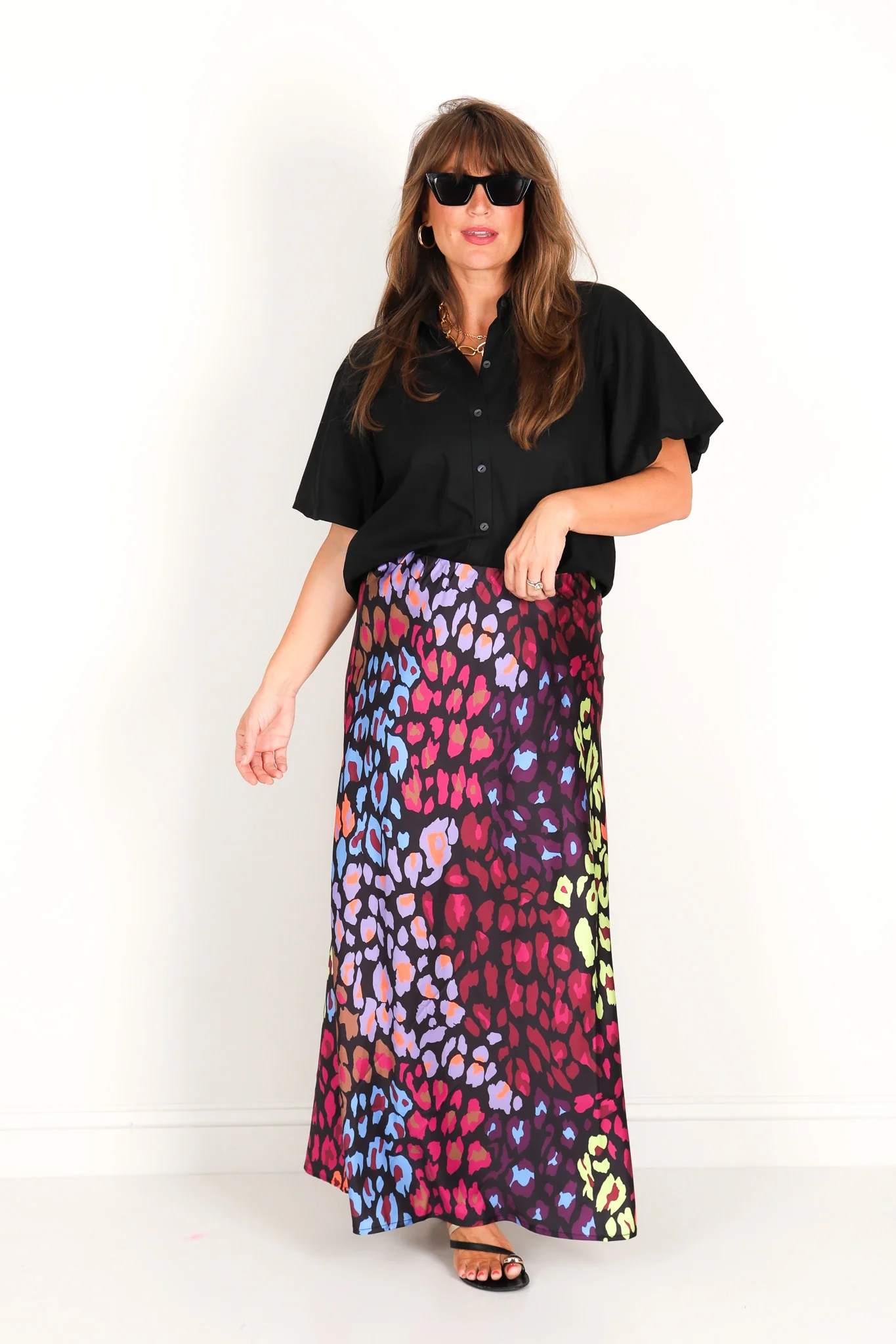 Frankie Multi Color Leopard Print Maxi Skirt - Image 3