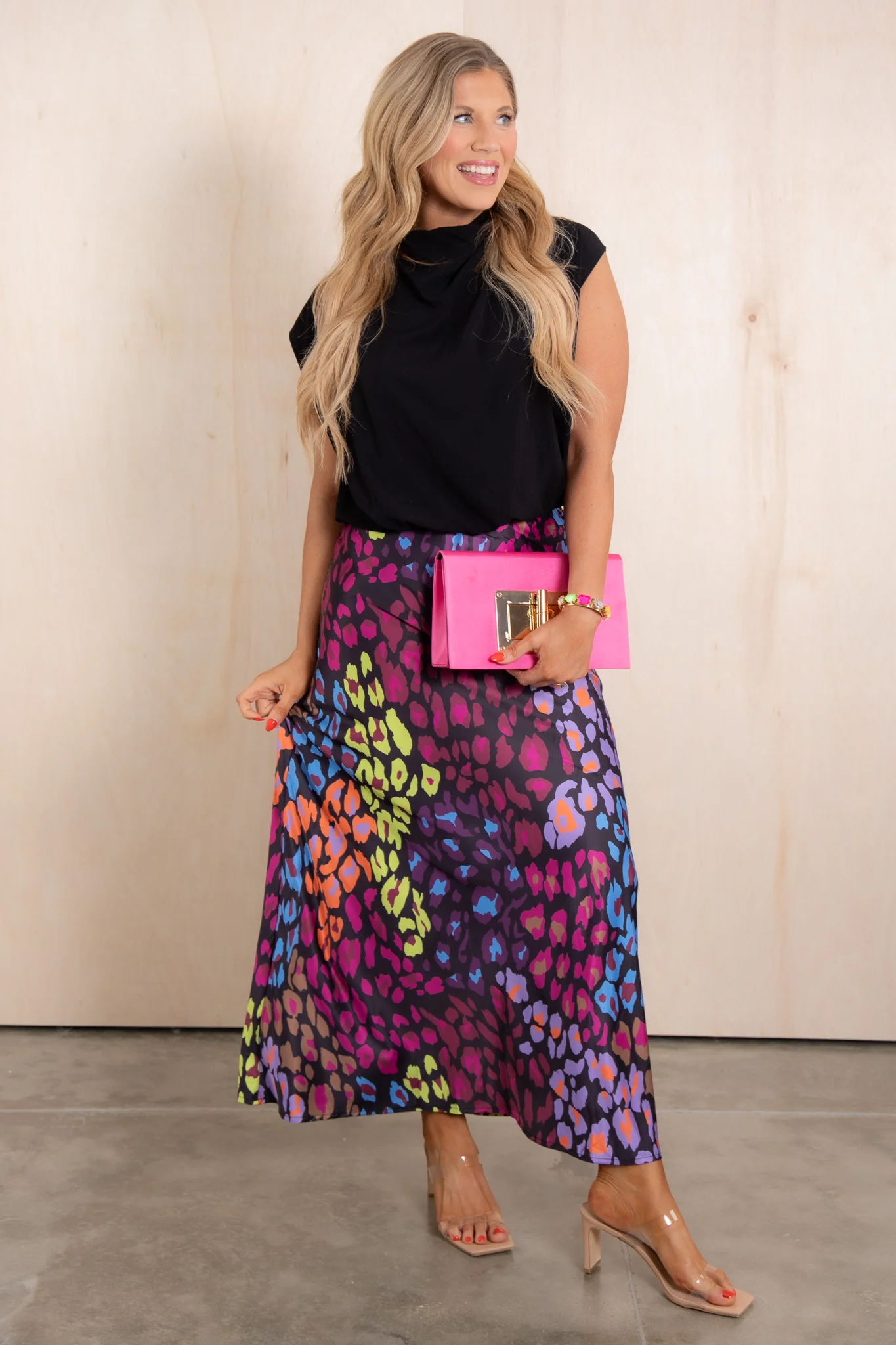 Frankie Multi Color Leopard Print Maxi Skirt - Image 4