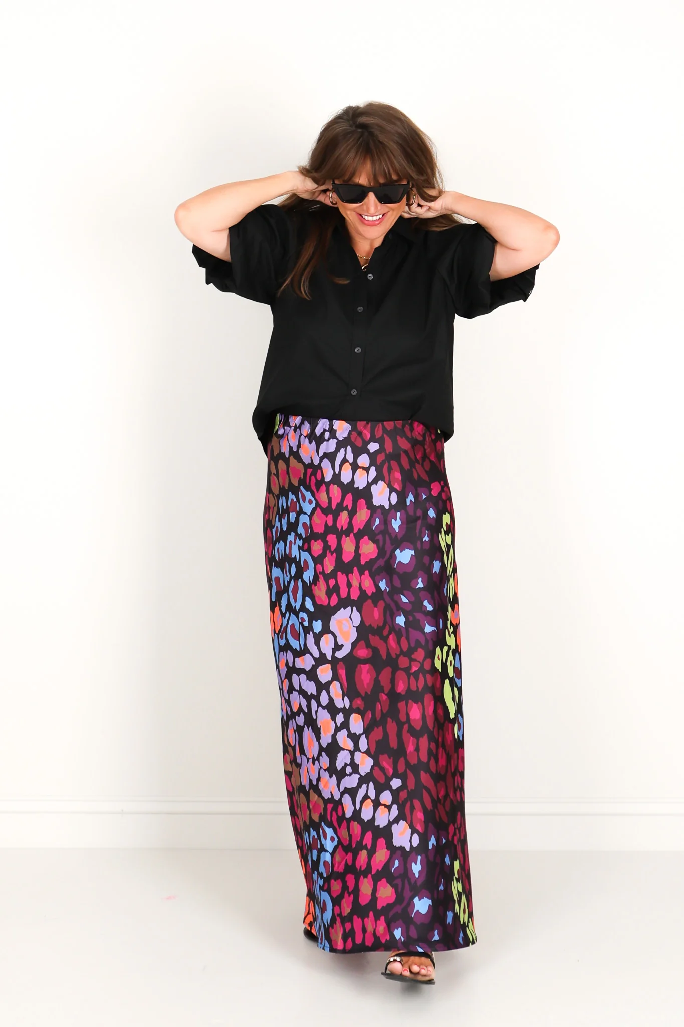Frankie Multi Color Leopard Print Maxi Skirt - Image 5
