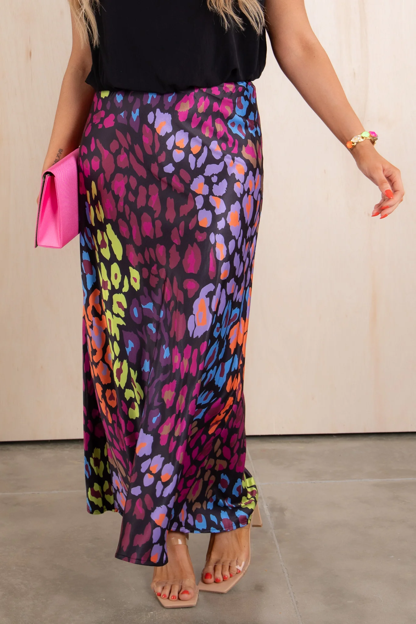 Frankie Multi Color Leopard Print Maxi Skirt - Image 7