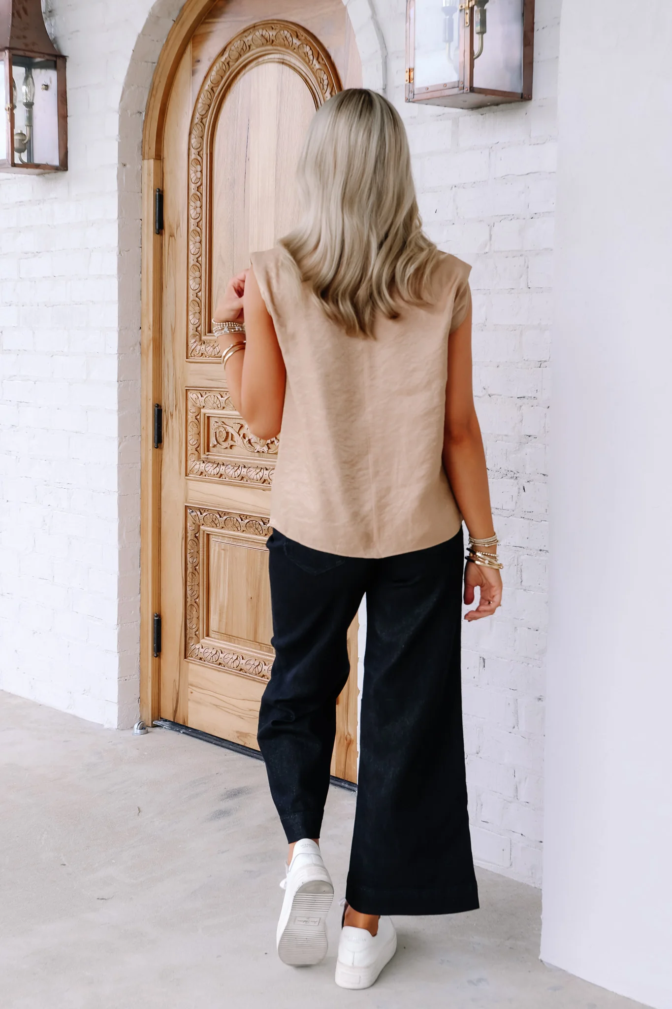Stole the Show Taupe Cowl Neck Sleeveless Top - Image 4