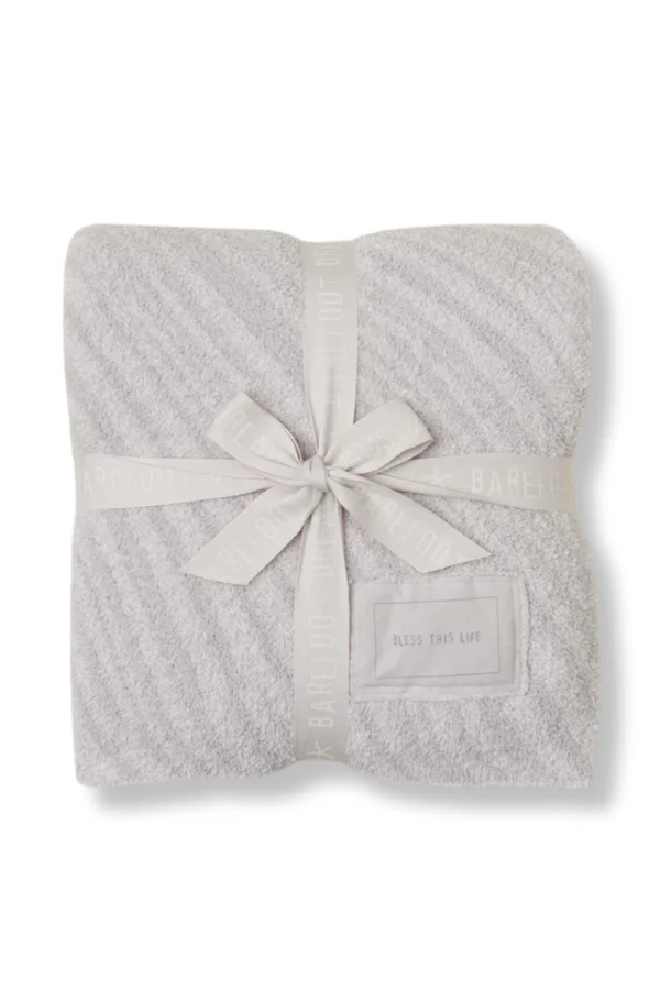 Barefoot Dreams Cozychic Covered In Prayer Silver Ice Multi Throw Blanket