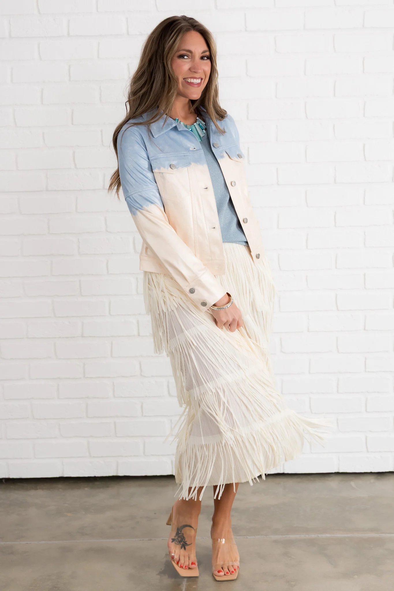 Insight Vanilla Cream Fringe Midi Skirt *Final Sale* - Image 5