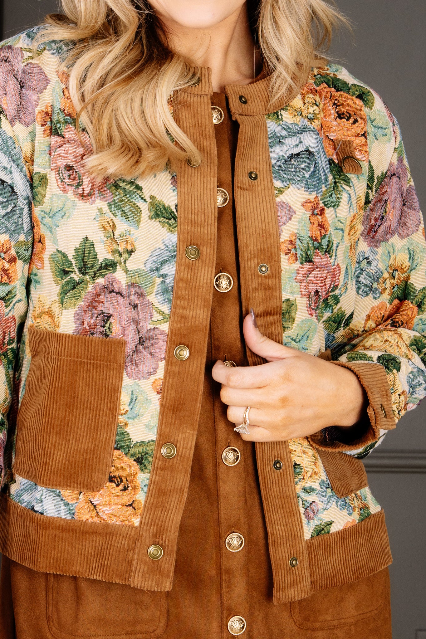 DOORBUSTER Not Enough Cream Floral Print Long Sleeve Jacket - Image 2